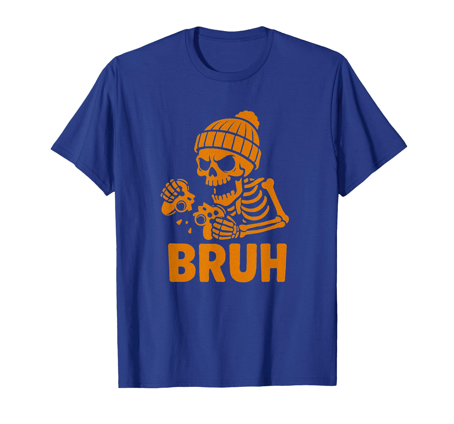 Halloween Skeleton Gamer Video Gaming Funny Skeleton Bruh T-Shirt