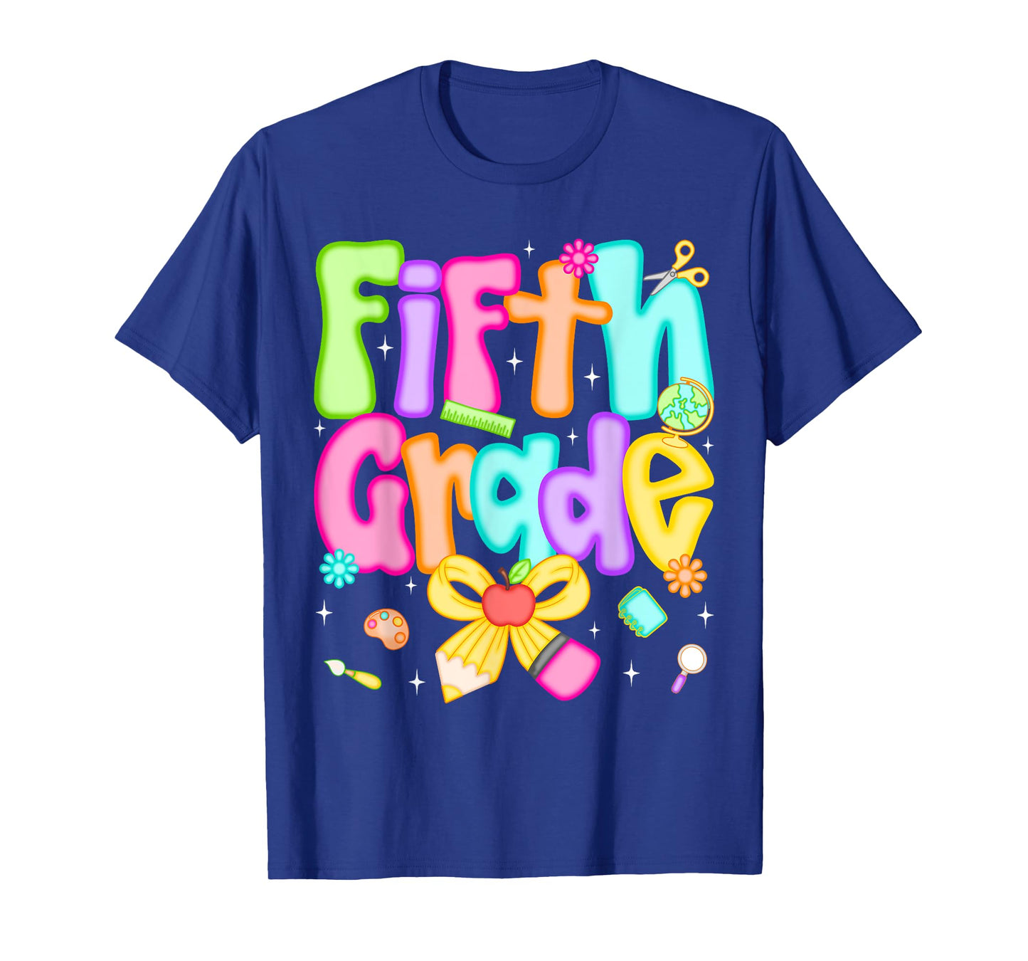 Preppy Fifth Grade Back To School 5th Grade Teacher Girl Kid T-Shirt