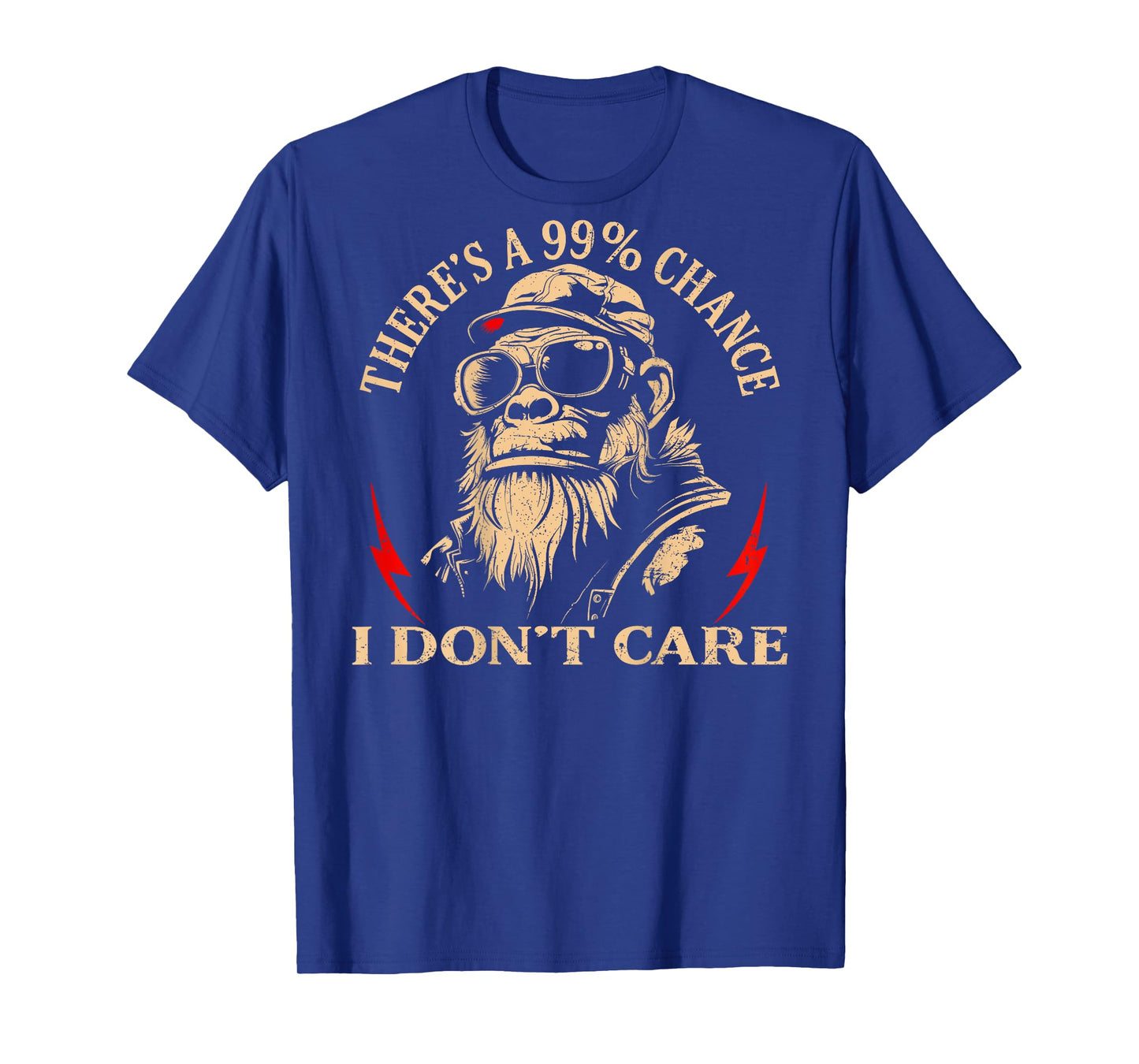 (ON Back) There's A 99% Chance I Don't Care Funny Monkey Men T-Shirt