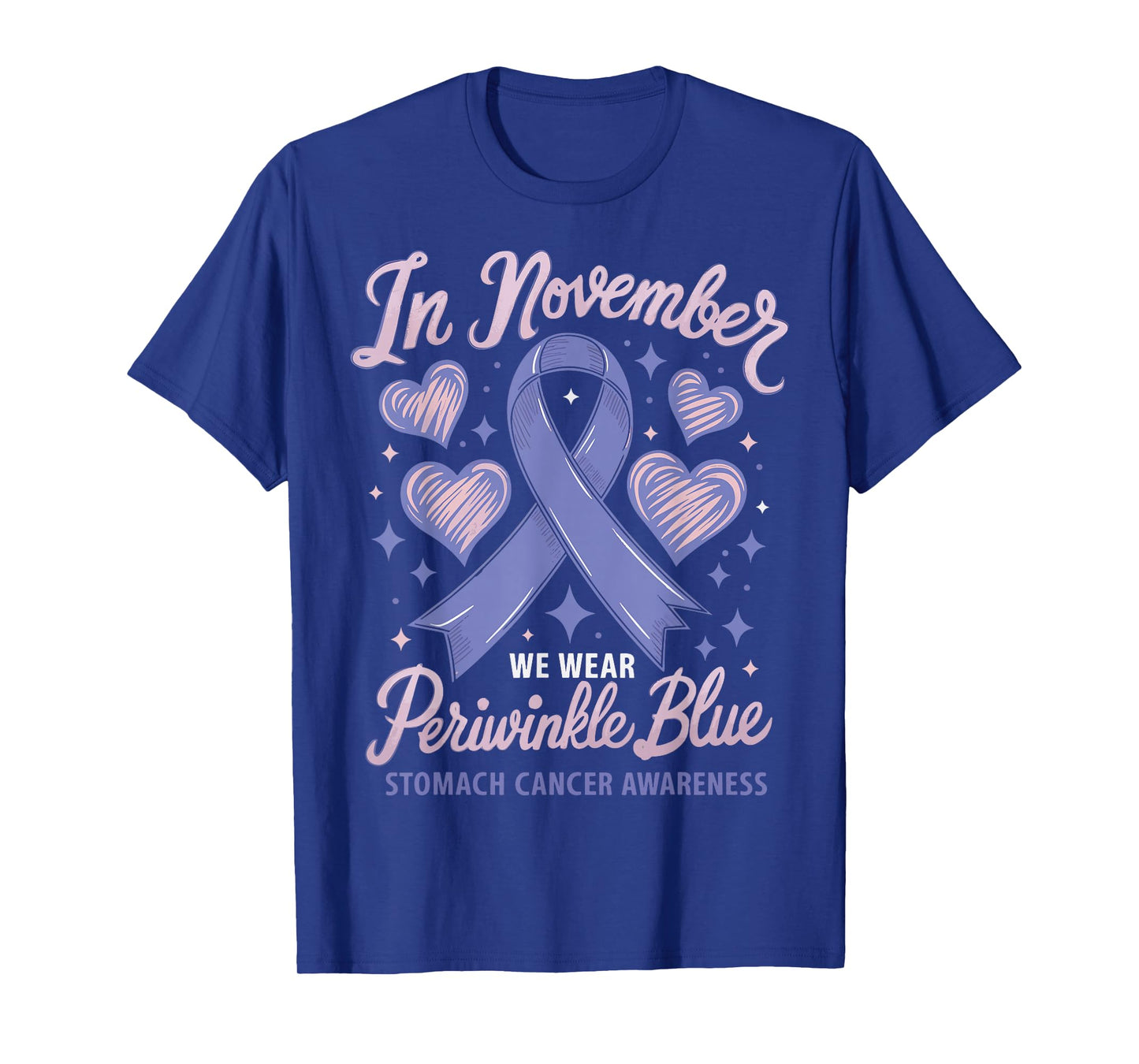 In November We Wear Periwinkle Blue Stomach Cancer Awareness T-Shirt