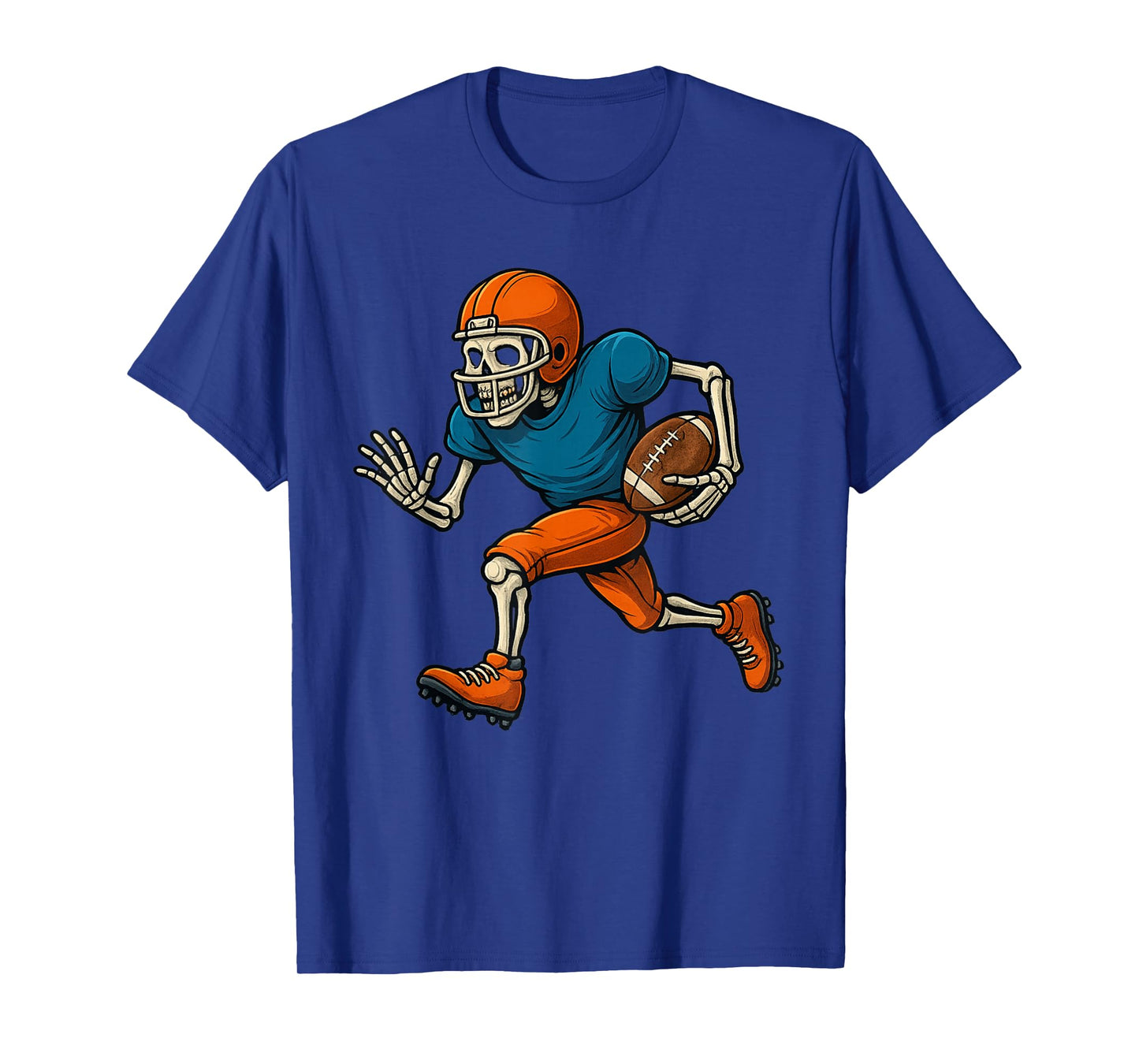 Football Skeleton Halloween Spooky Boys Football Fan Mens T-Shirt