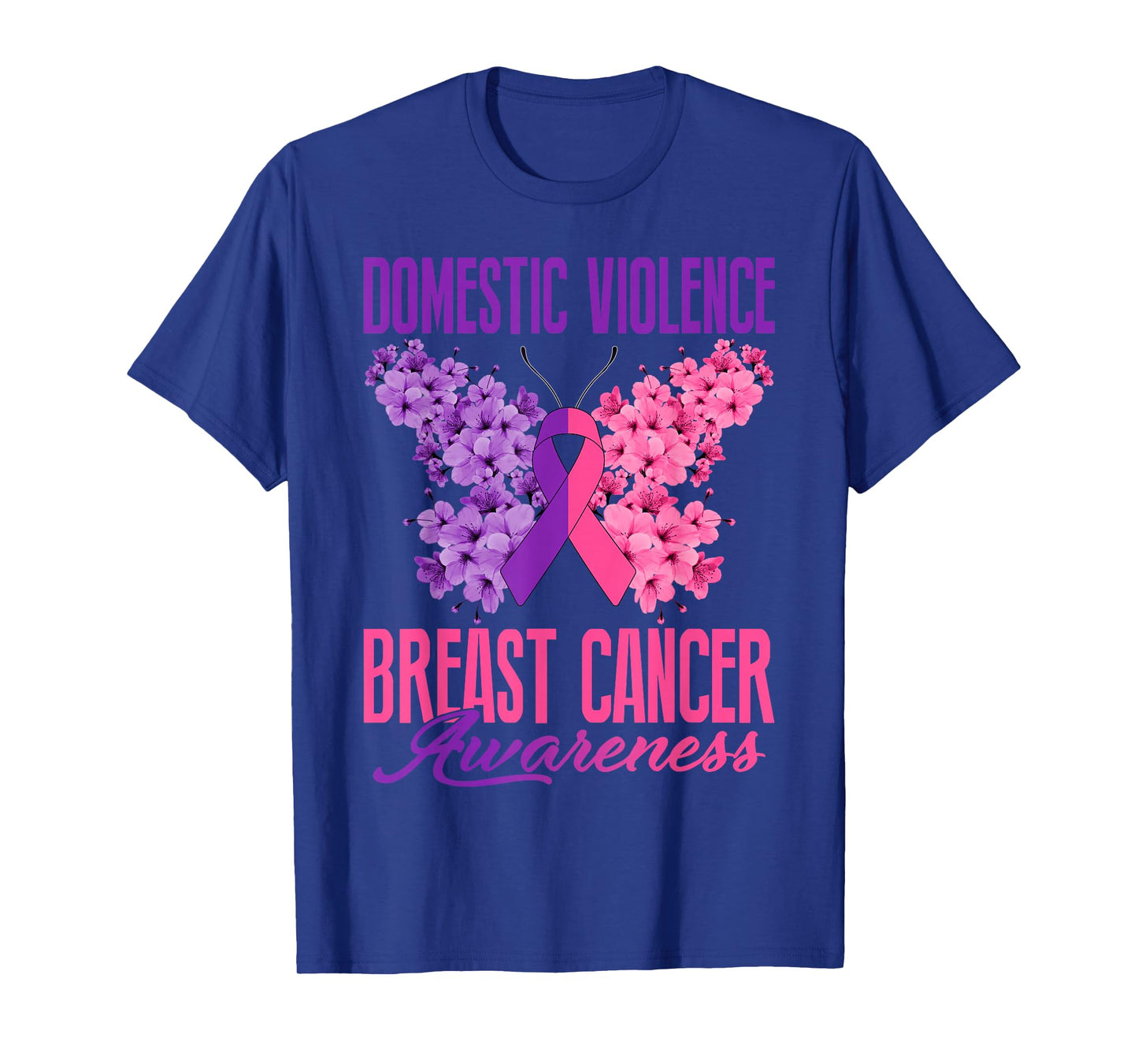 Domestic Violence Breast Cancer Awareness Month Butterfly T-Shirt
