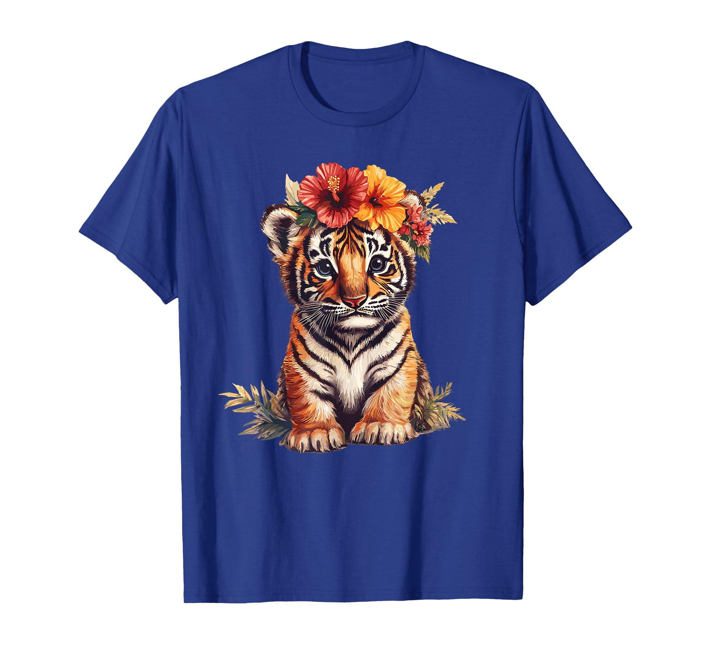Cute Tiger Cub With Floral Crown T-Shirt