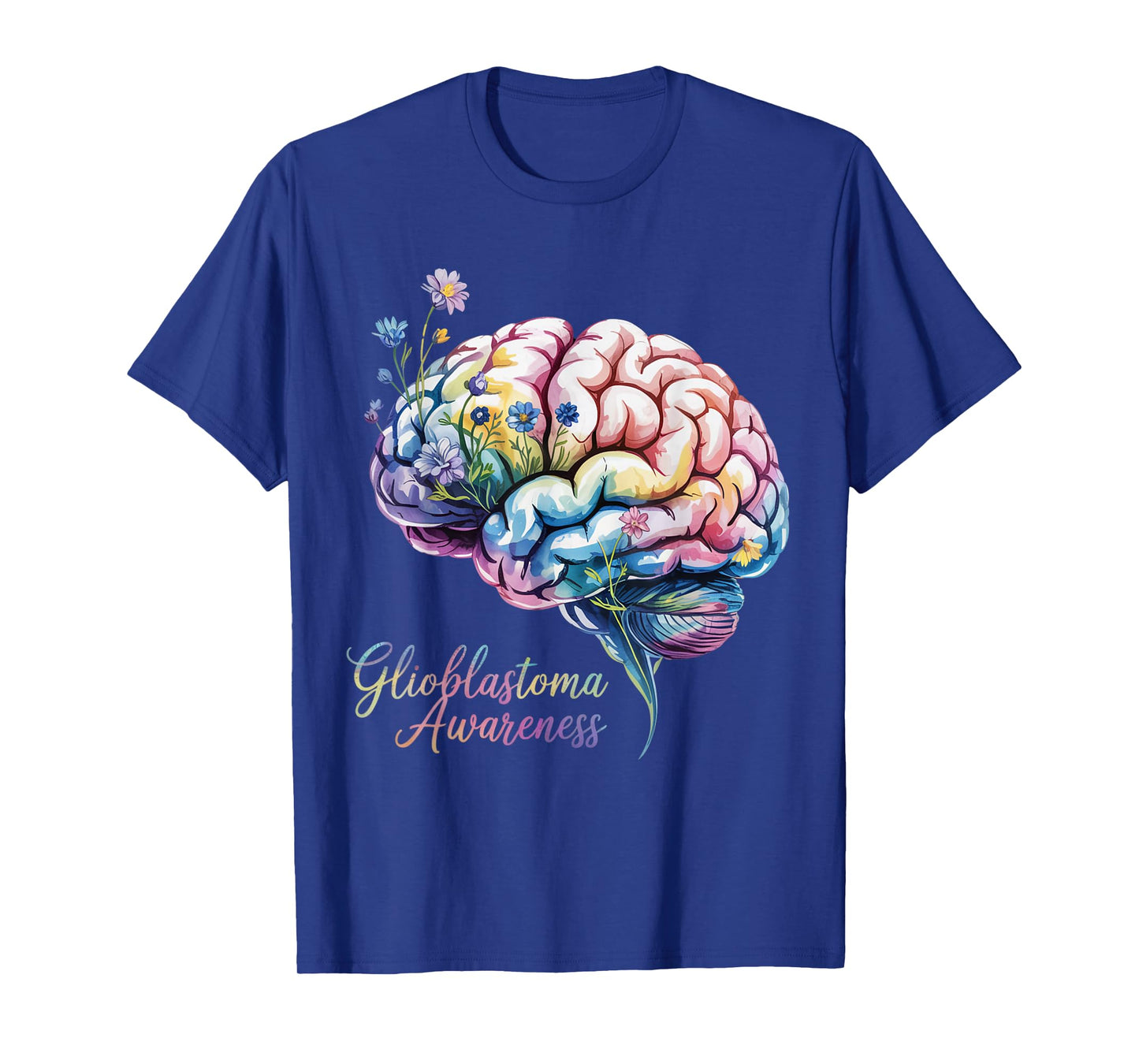 Glioblastoma Awareness Floral Brain Brain Cancer Support T-Shirt