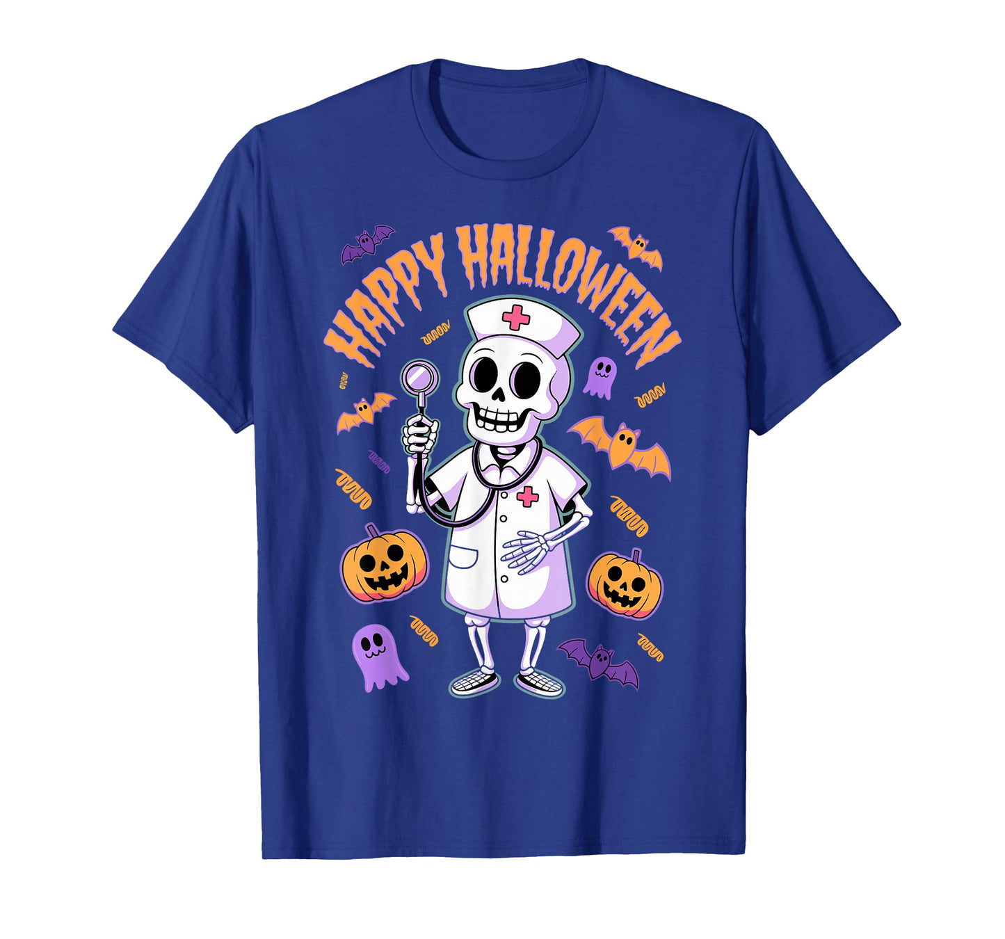 Halloween Nurse Skeleton Happy Halloween T-Shirt