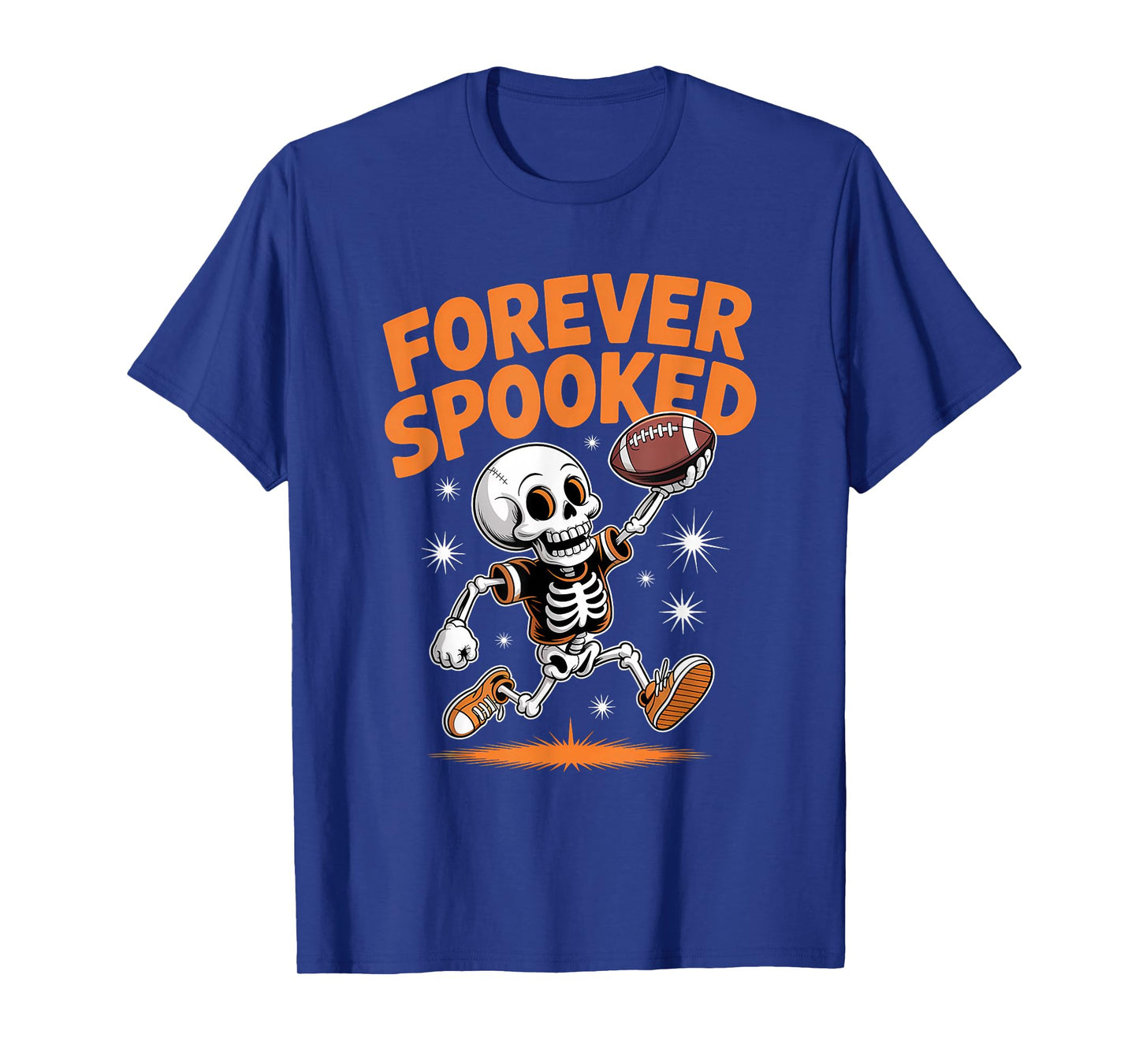 Halloween Skeleton Football Forever Spooked Tee T-Shirt