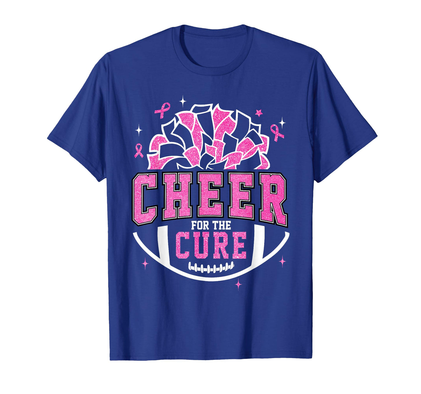 Cheer for The Cure Breast Cancer Awareness Cheerleader Pink T-Shirt