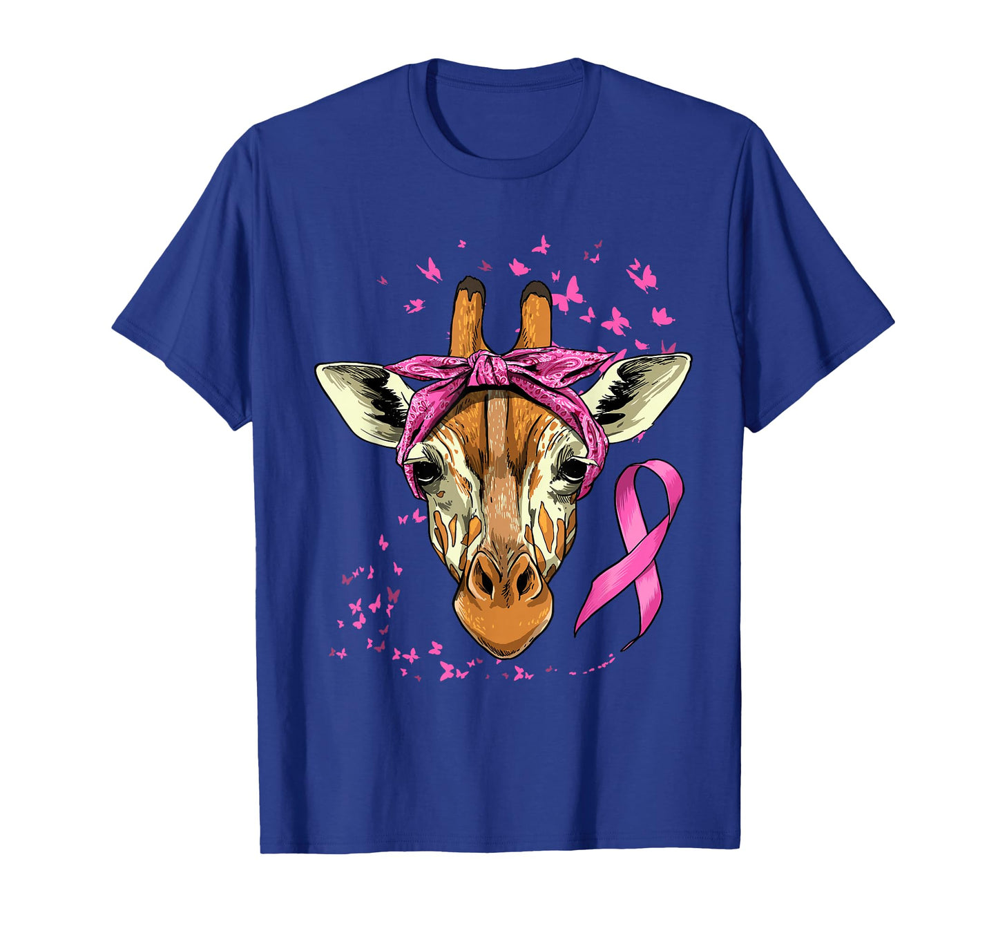 Giraffe Breast Cancer Awareness Pink Ribbon Cancer Survivor T-Shirt