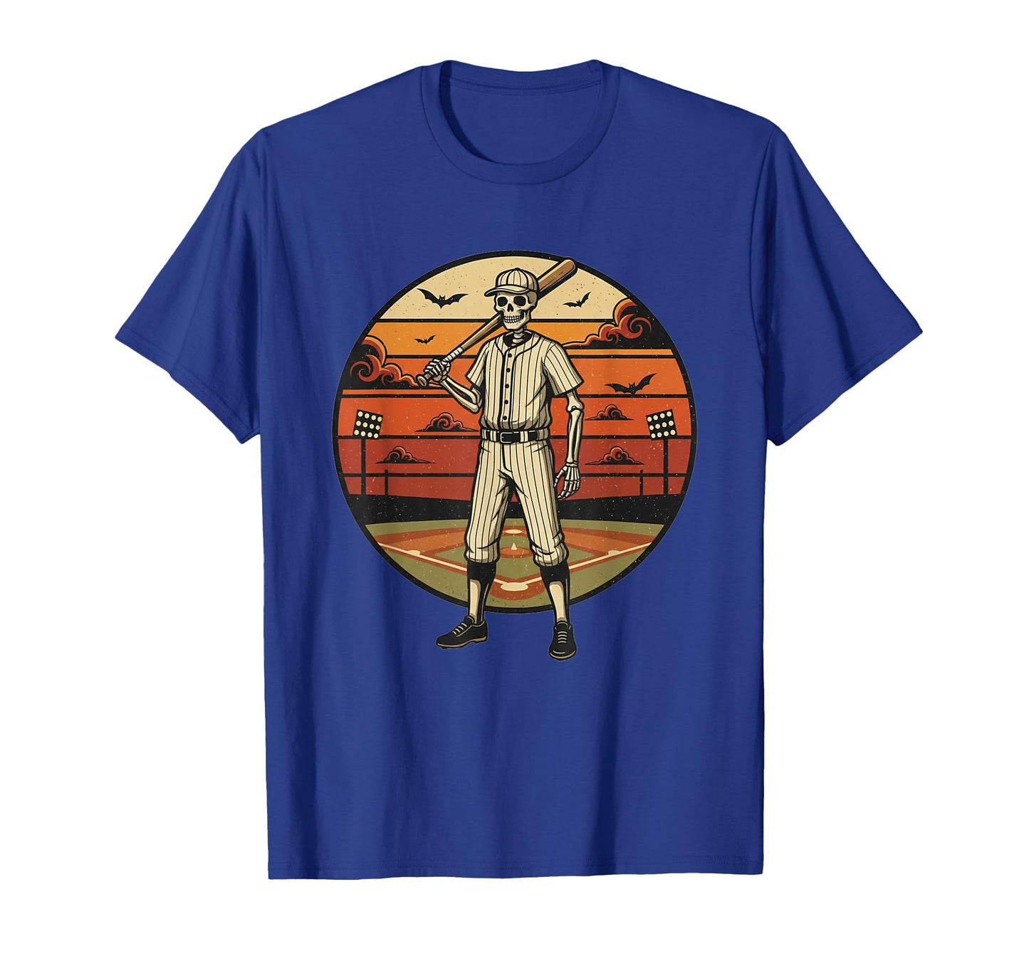 Spooky Vintage Baseball Skeleton Shirt Creepy Halloween Tee T-Shirt