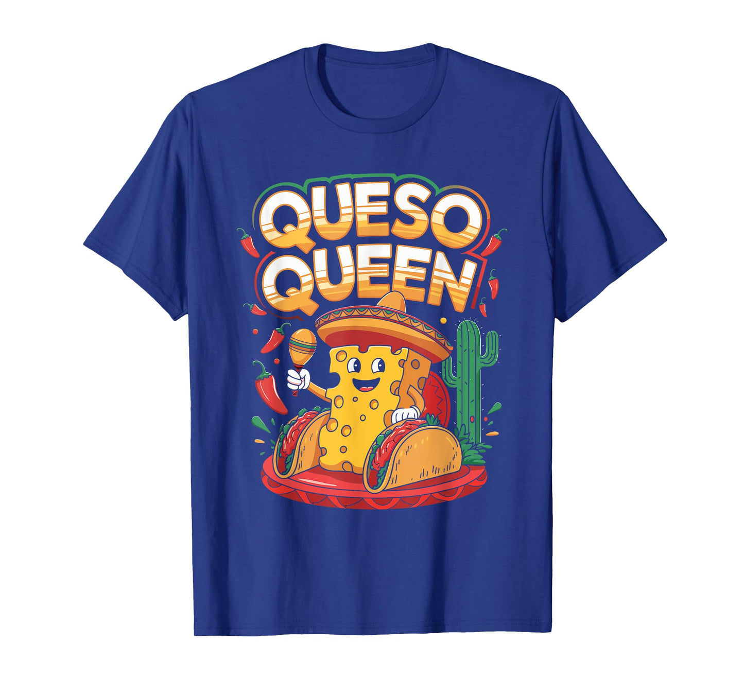 Queso Queen Shirt with Fiesta Floral Design T-Shirt