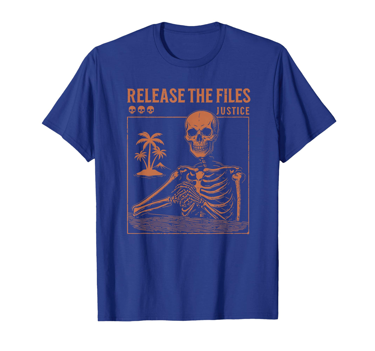 Truth Vintage Release The Files Skeleton Justice Skull T-Shirt