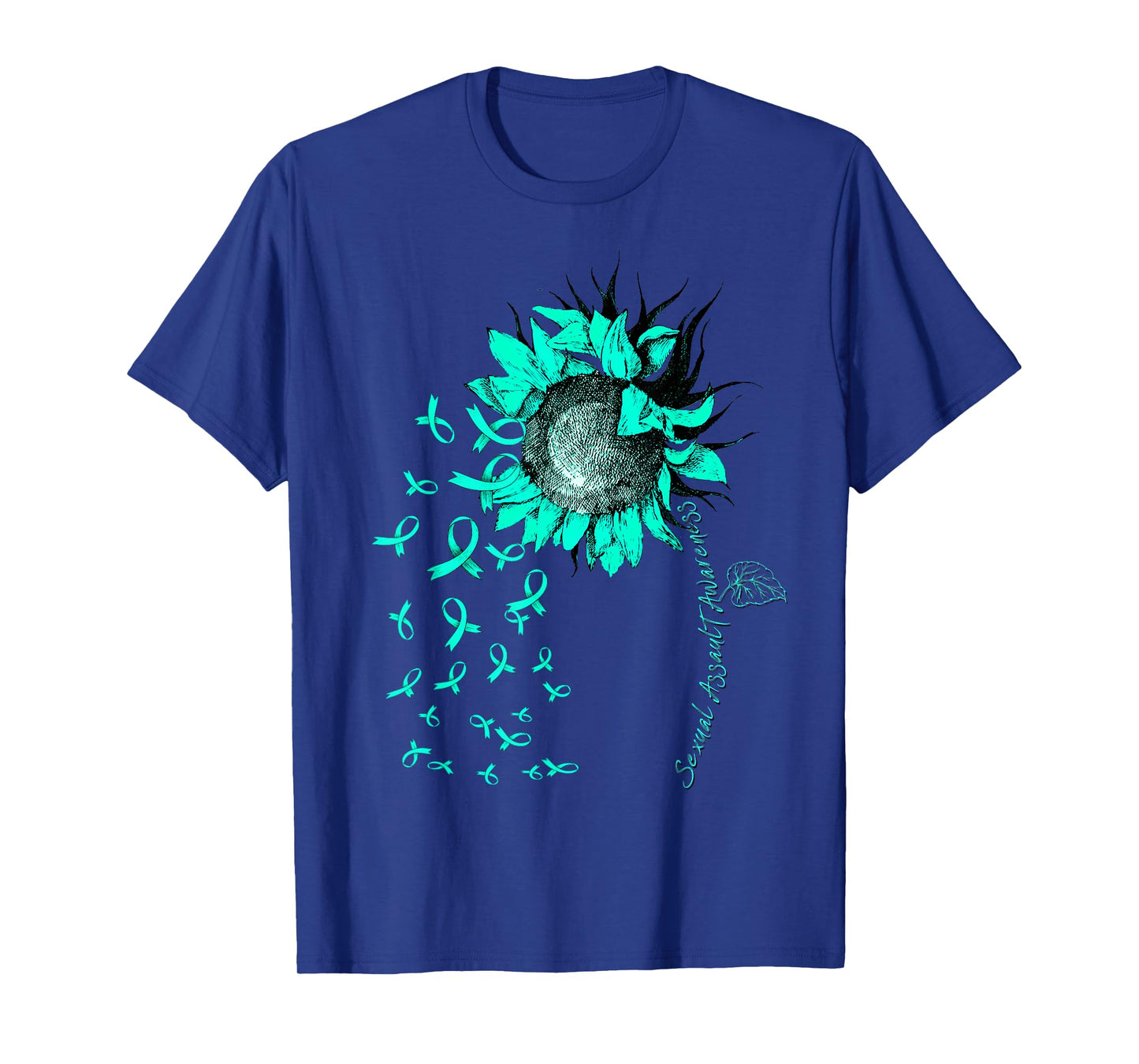 SEXUAL ASSAULT AWARENESS Sunflower Teal Ribbon T-Shirt