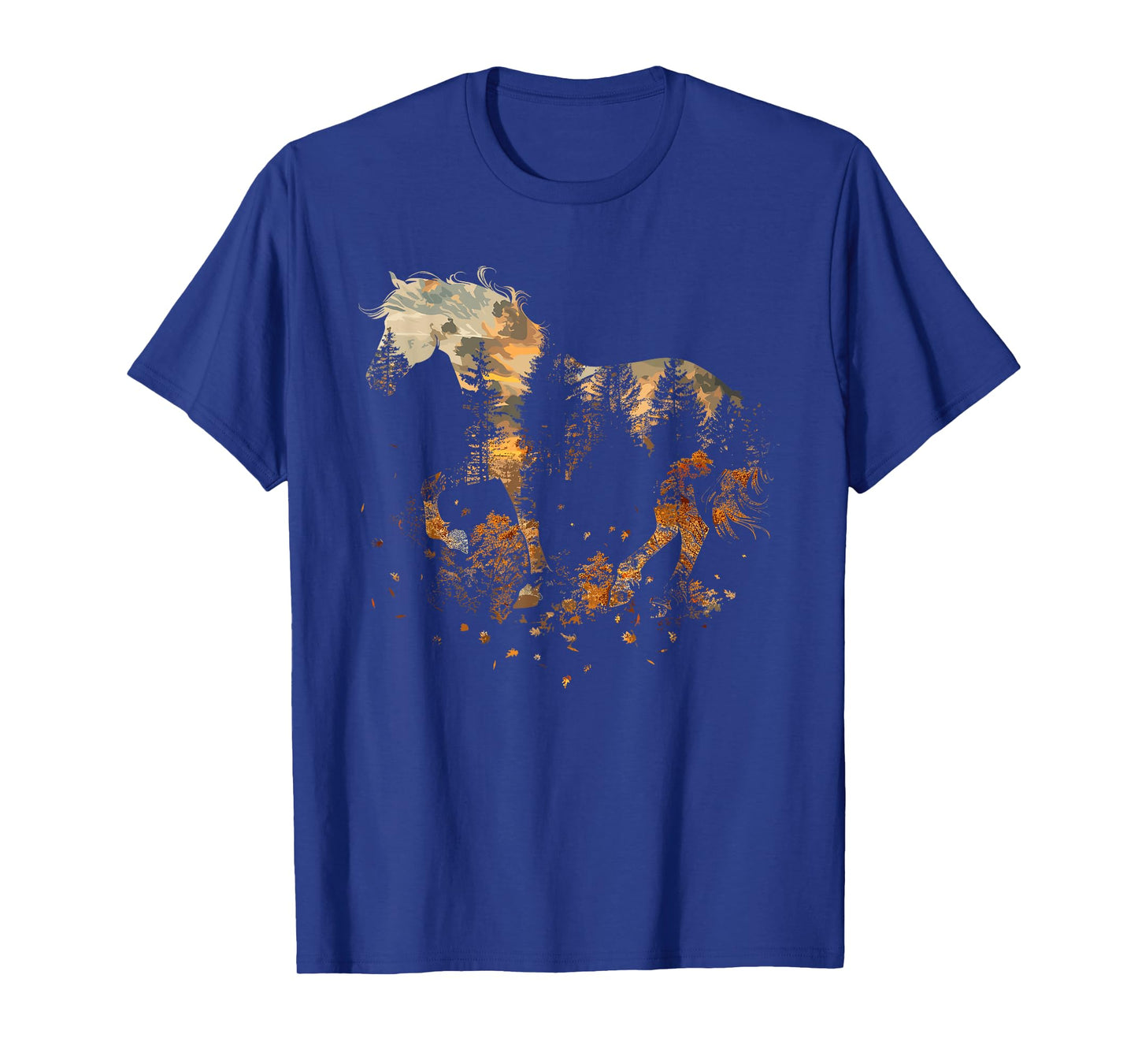 Cute Horse Lover Autumn Leaves Pony Animal Wildlife T-Shirt