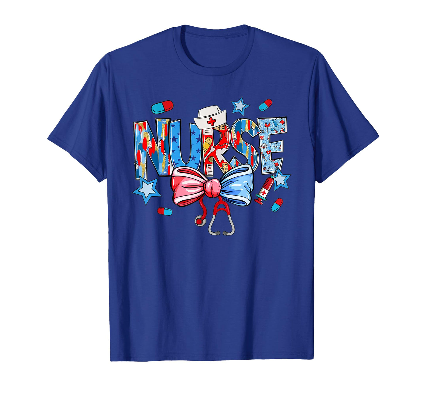 American Nurse 4th of July Nurse Scrub Top Patriot Women Rn T-Shirt