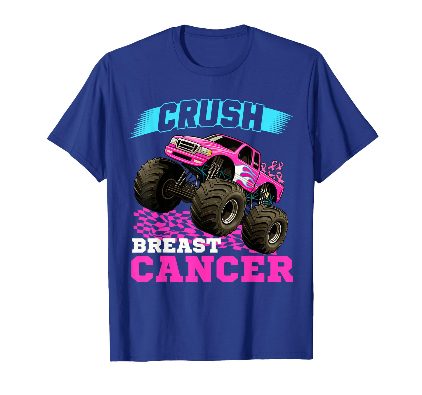 Crush Breast Cancer Monster Truck Wear Pink T-Shirt