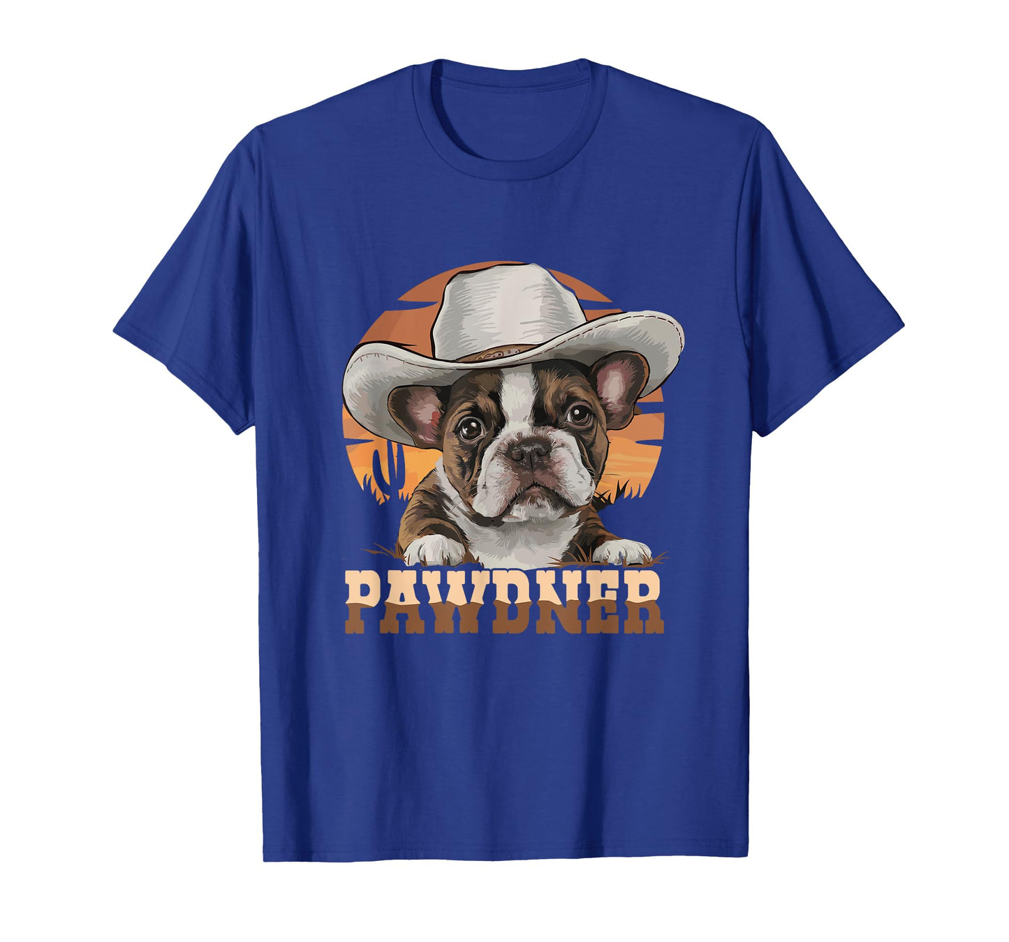 Pawdner Western Cowboy Hat French Bulldog Puppy Dog Mom T-Shirt