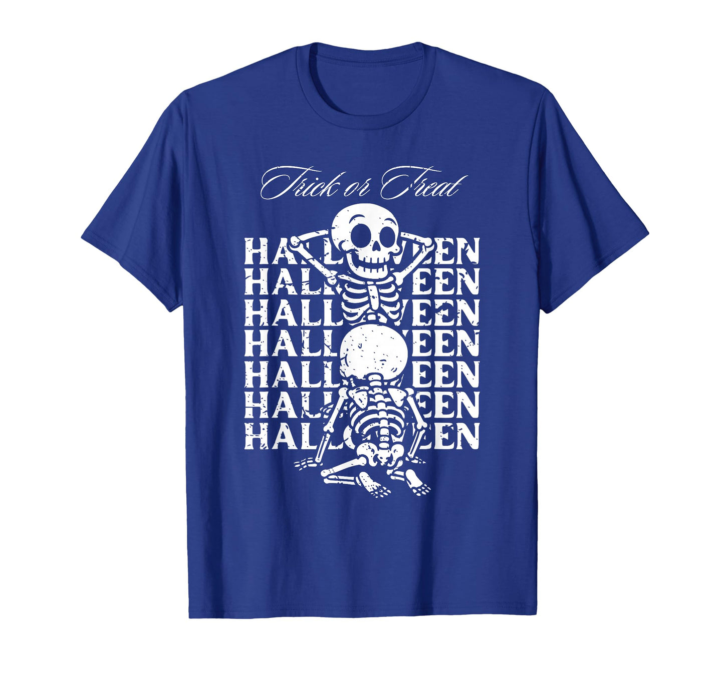 Halloween Trick or Treat Funny Skeleton Couple Men & Women T-Shirt