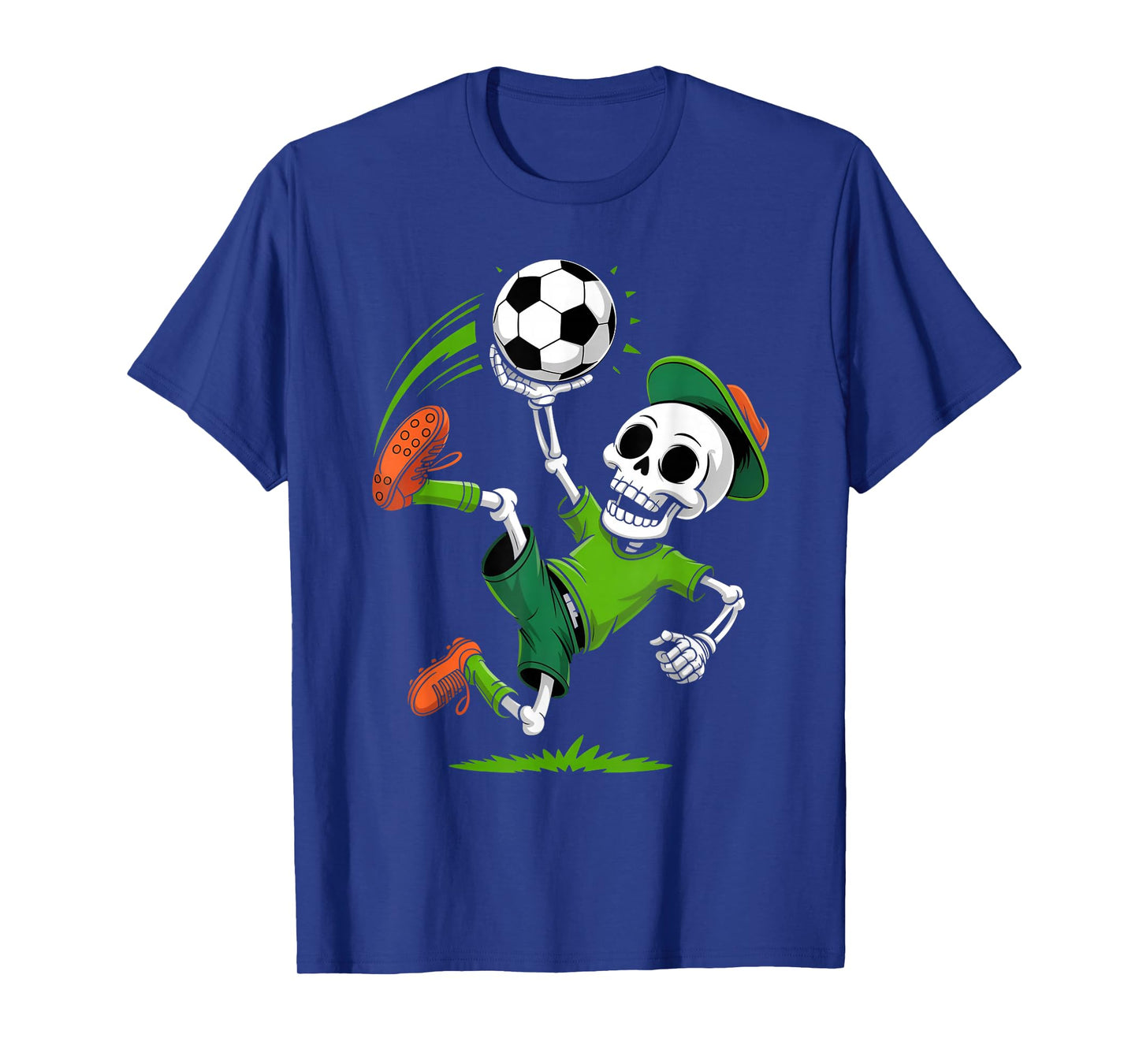 Skeleton Soccer Halloween Costume Boys Men Funny Football T-Shirt
