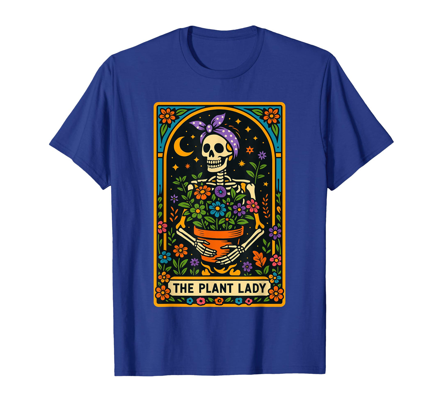 Halloween Tarot Skeleton Shirt, Moon Tarot Plant Lover T-Shirt