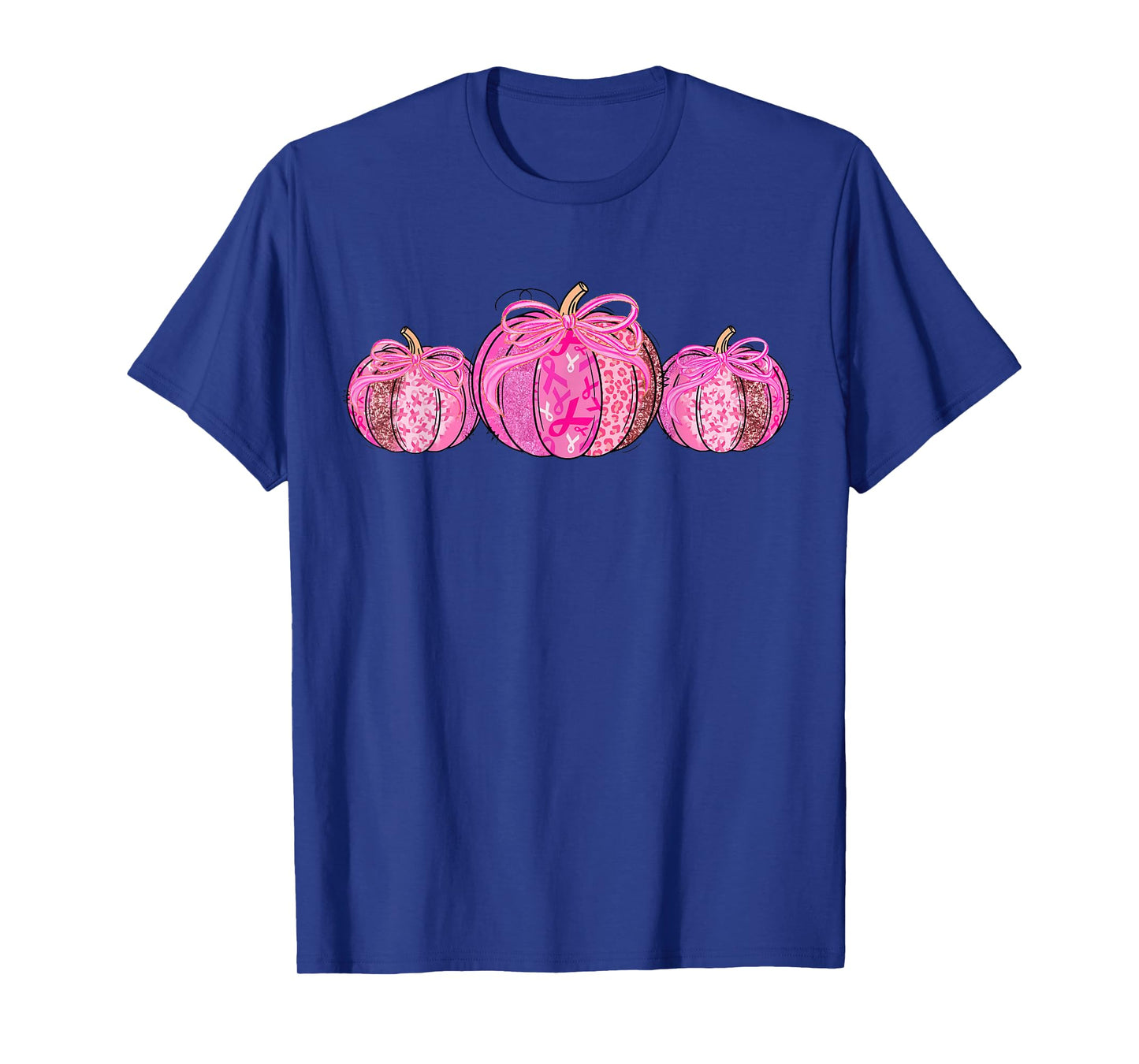 Pumpkin Patch Leopard Pink Bow Ribbon Fall Winter Women Girl T-Shirt