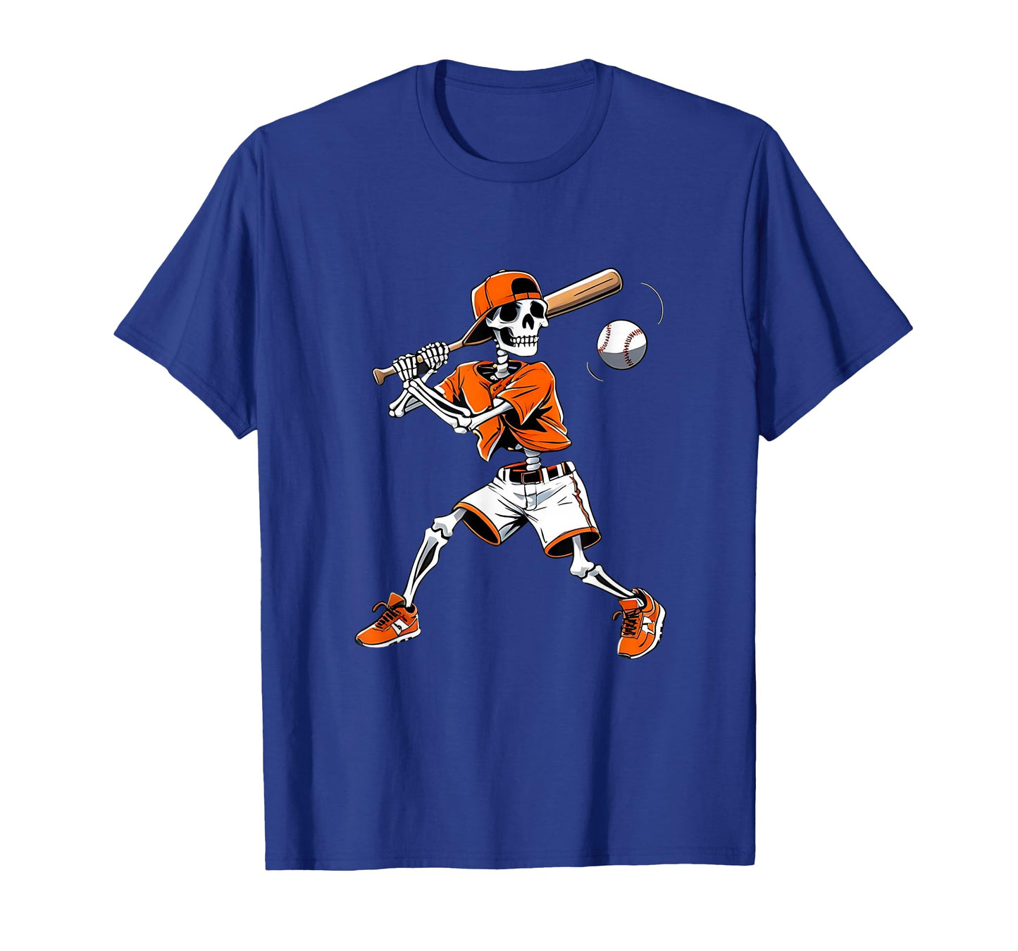 Skeleton Baseball Player Swinging Bat Halloween Fun T-Shirt