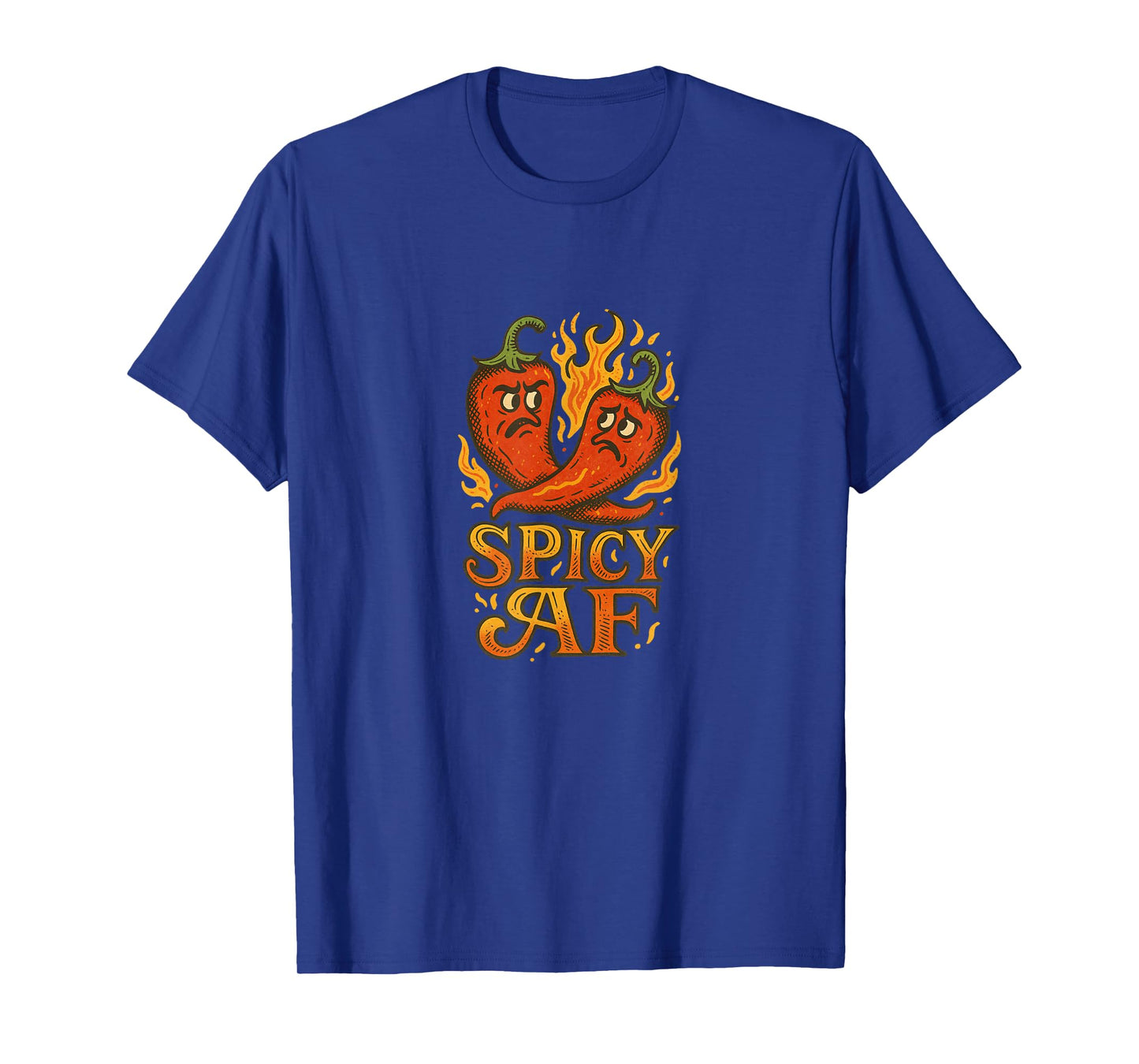 Spicy AF Hot Peppers Funny Fiery Foodie Heat Design T-Shirt