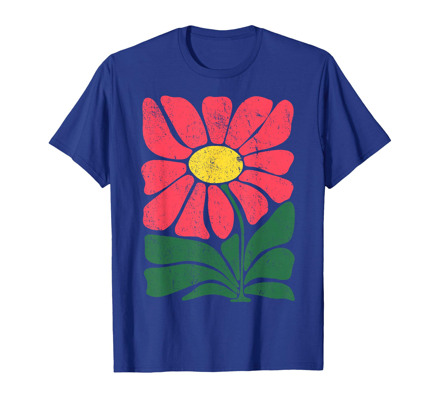 Retro Flower Folk Art - Vintage Botanical Cheerful T-Shirt