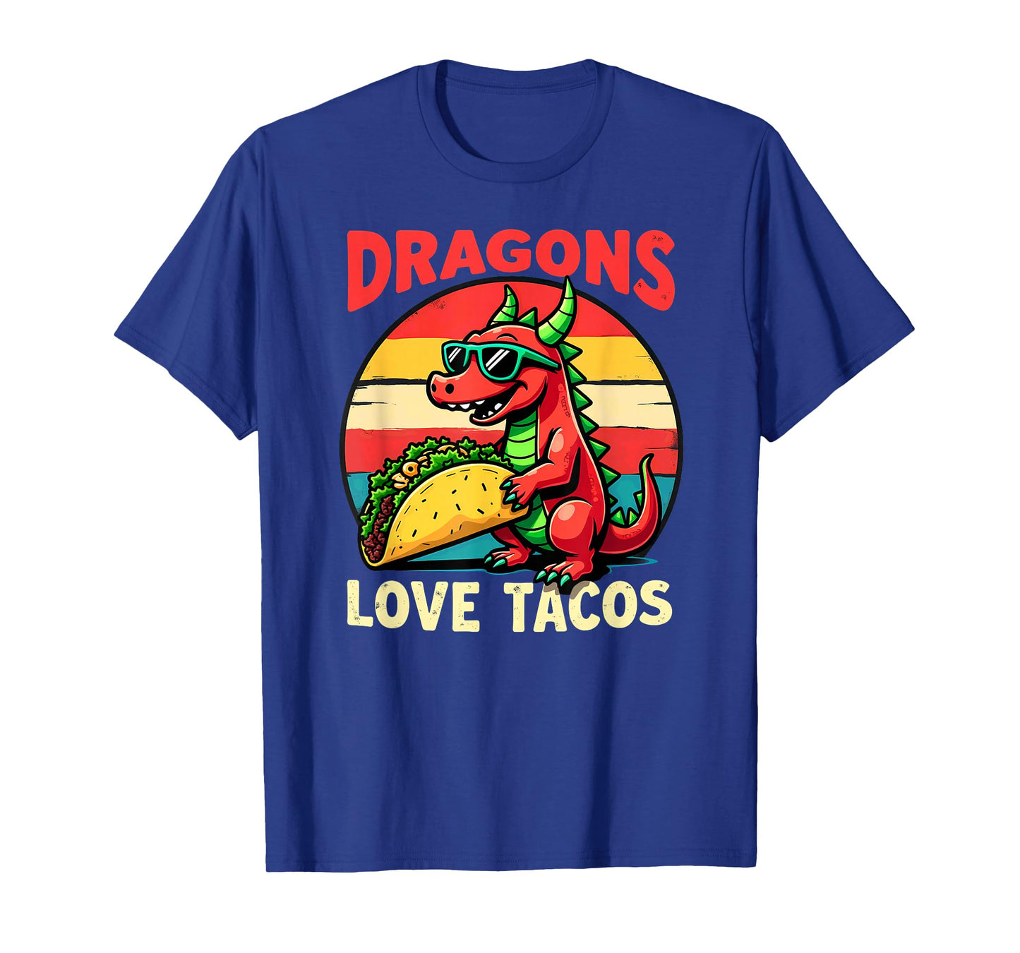 Retro Dragons Love Tacos T-Shirt