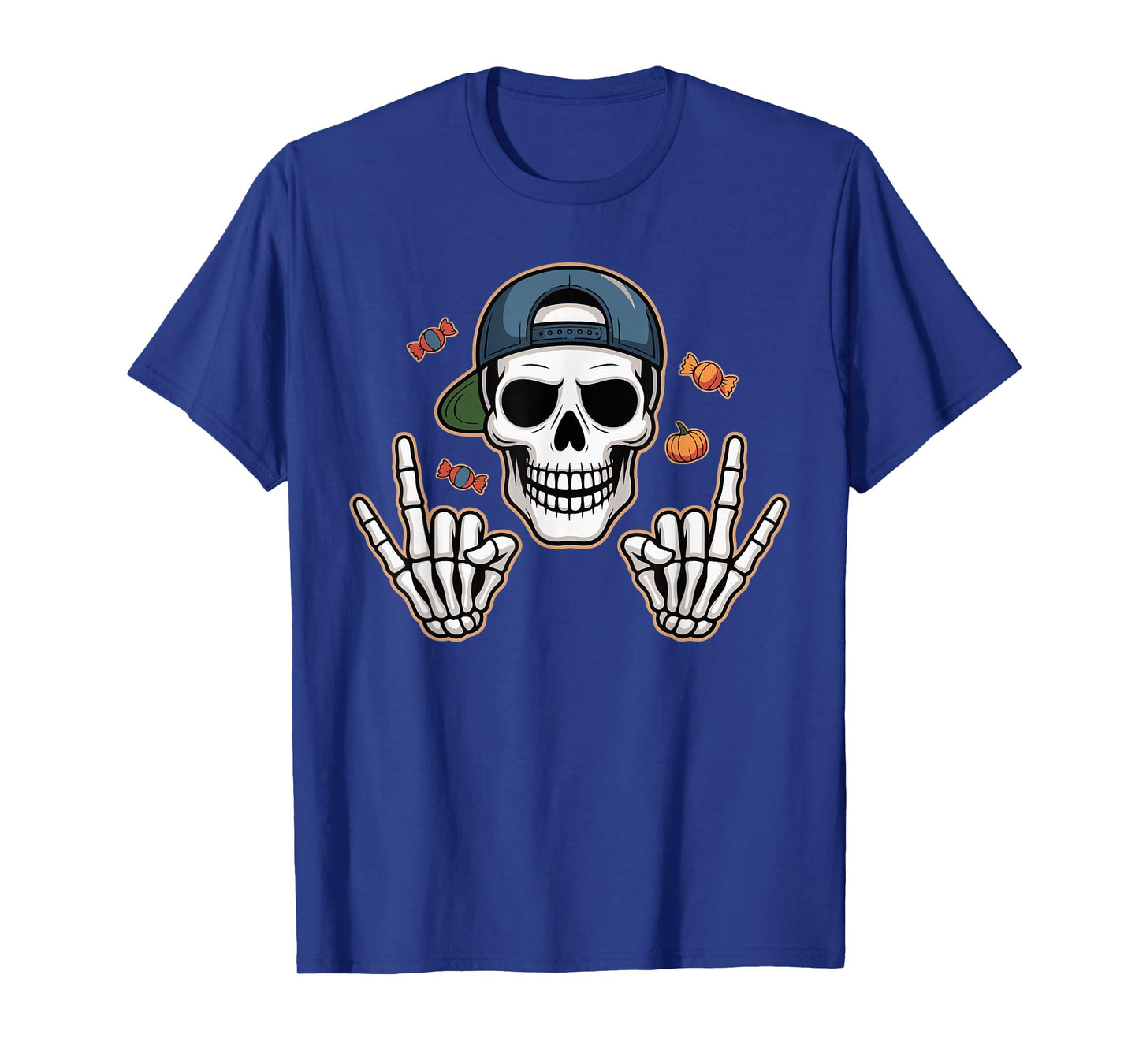 Bruh Punk Rock Skeleton Cool Rocker Halloween Guitar Music T-Shirt