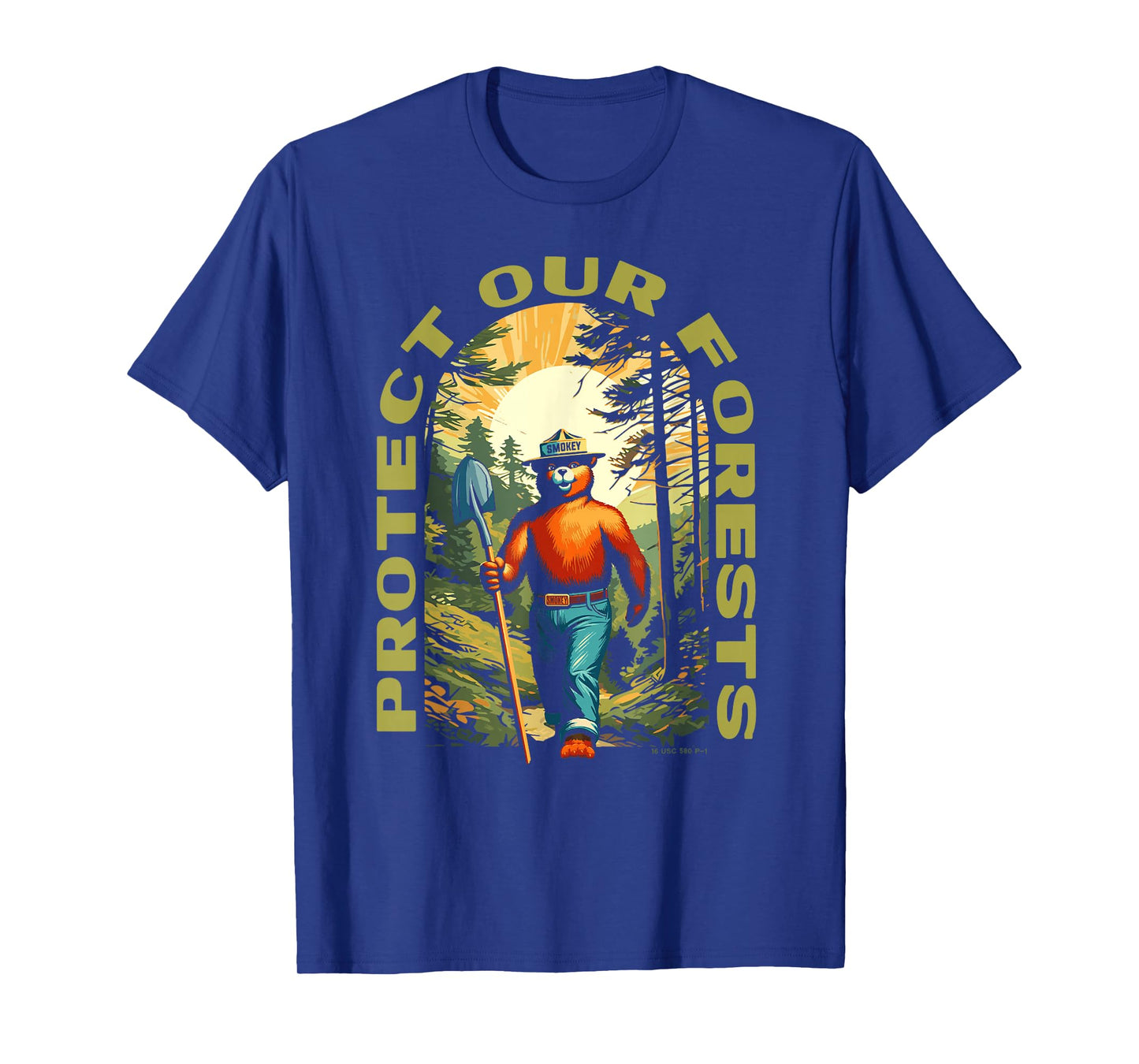 Hiking Smokey Bear Protect Our Forests Vintage T-Shirt