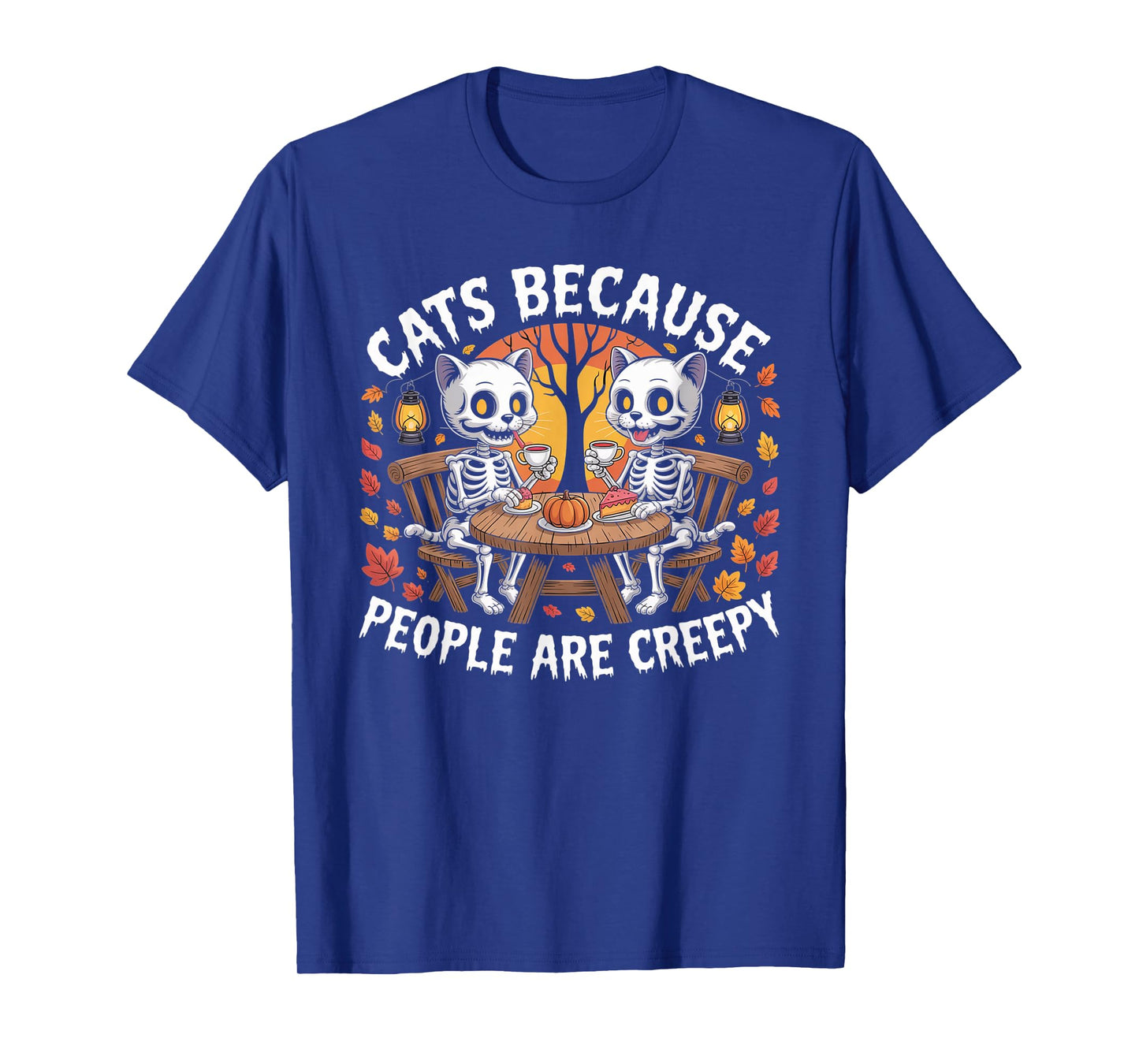 Cats Because People are Creepy Ghost Halloween Cat Mom Kids T-Shirt