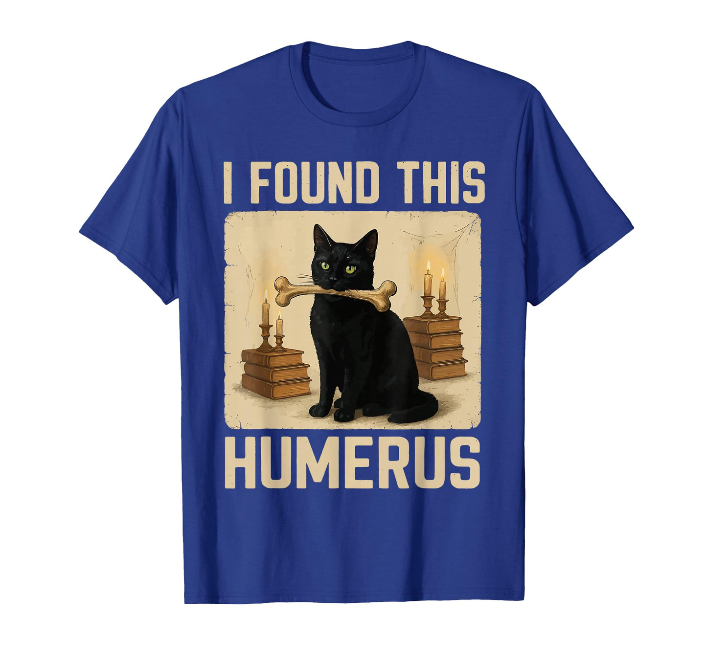 I Found This Humerus Costume Funny Black Cat Halloween T-Shirt
