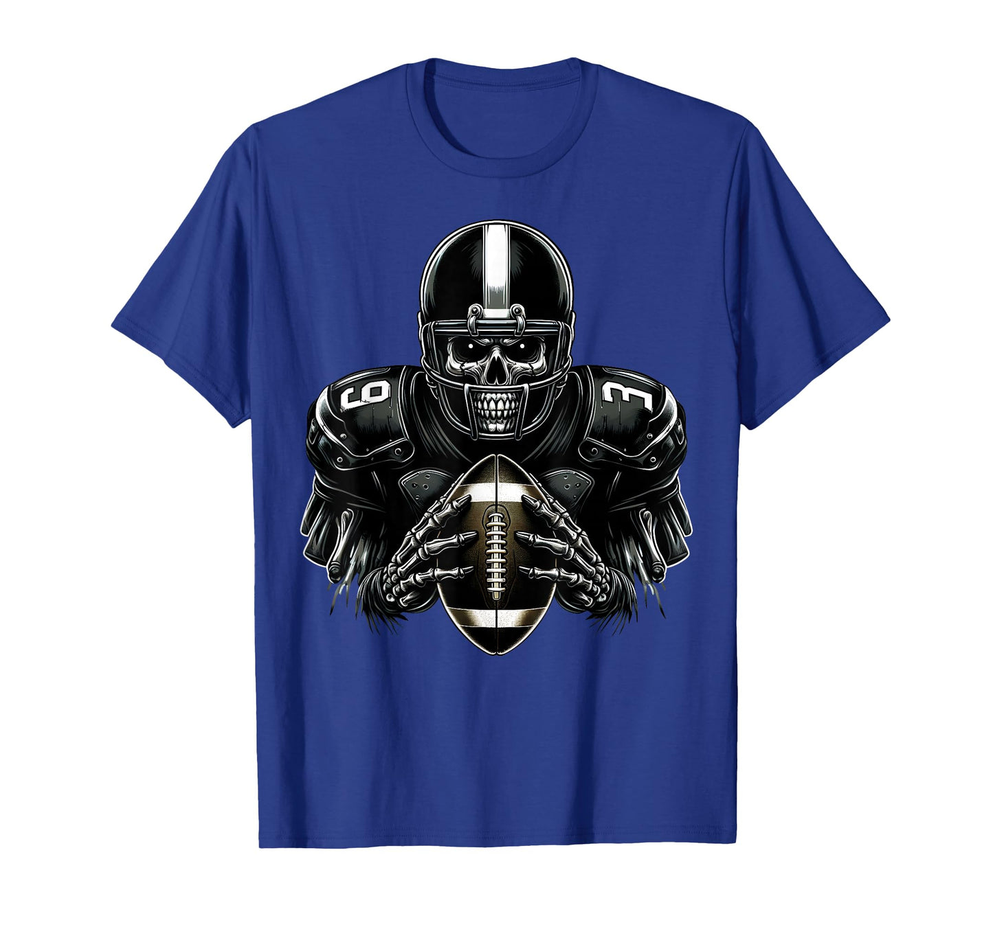 Skeleton Football Player Halloween Spooky Sports Men Women T-Shirt