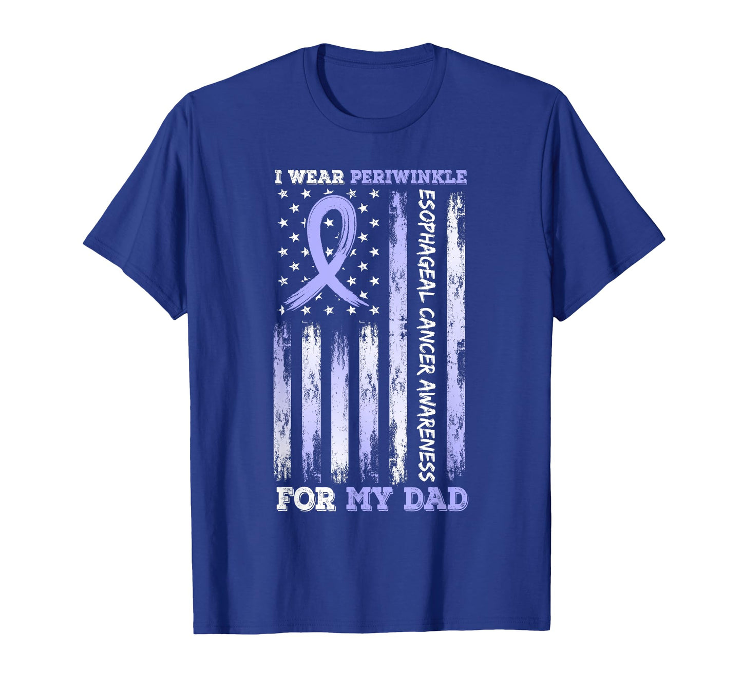 I Wear Periwinkle For My Dad USA Flag Ribbon Esophageal T-Shirt