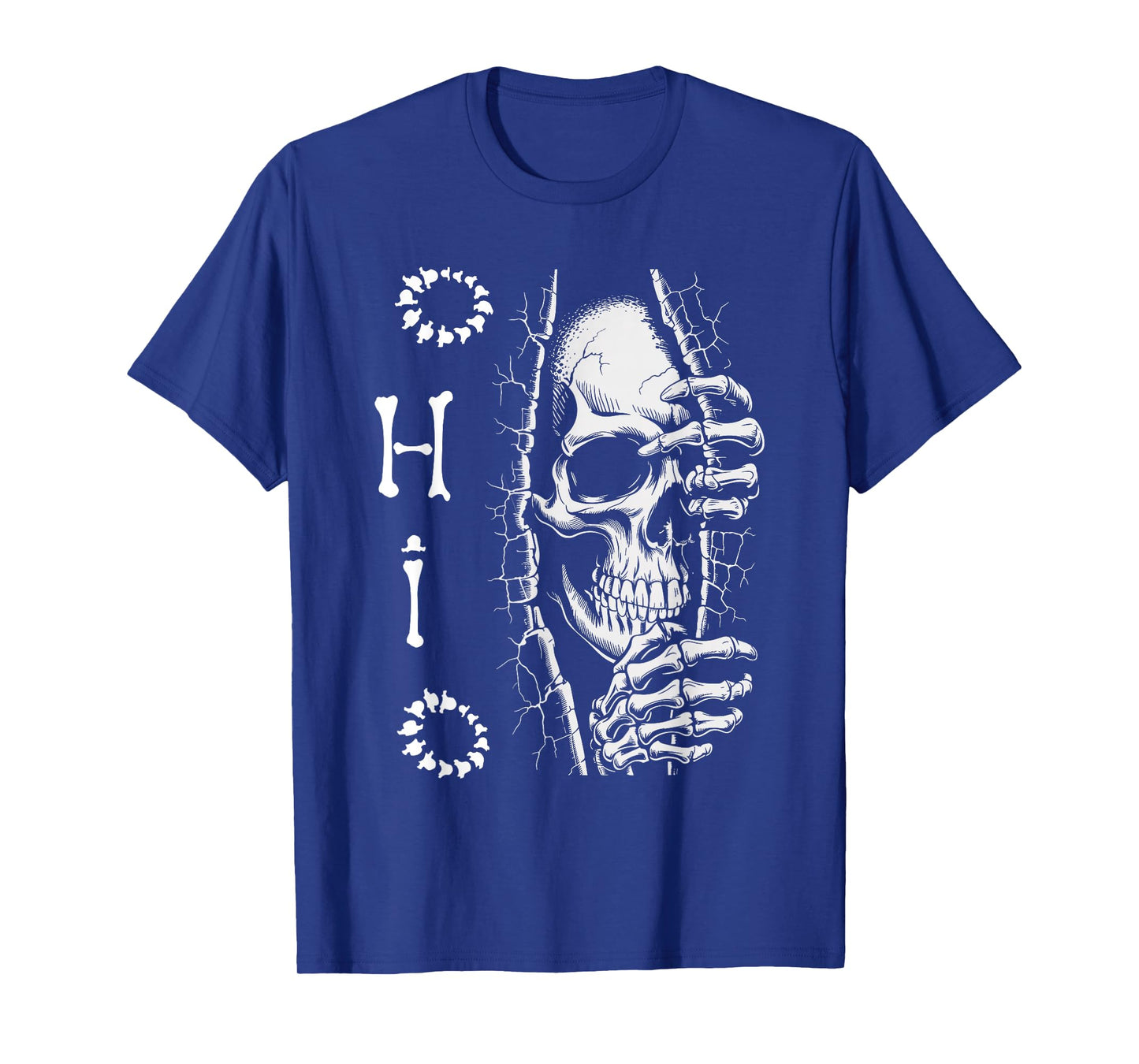 Funny O-H-I-O State Skeleton Ohio Halloween Vintage T-Shirt