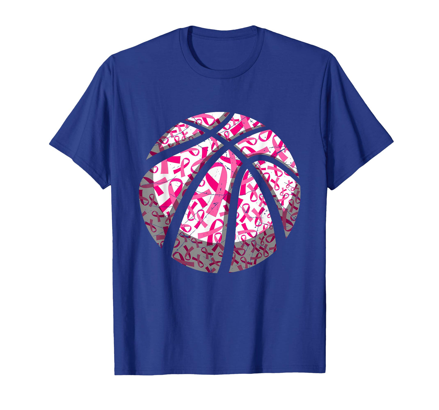 Pink Ribbon Basketball Breast Cancer Awareness Support Mom T-Shirt