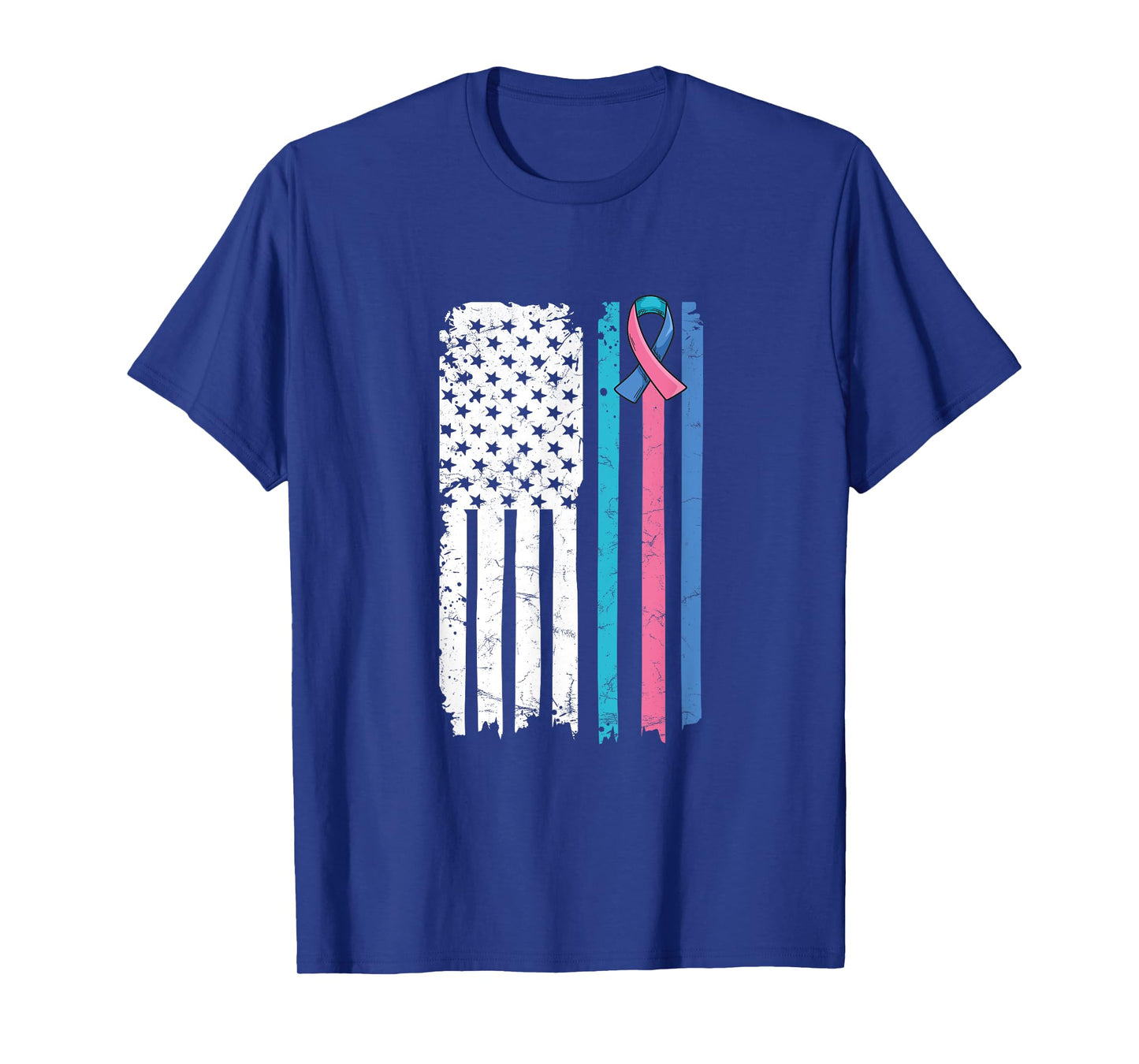 Fight Thyroid Cancer American Flag Quote Thyroid Cancer Awareness Quote for a Thyroid Cancer Warrior T-Shirt, Black