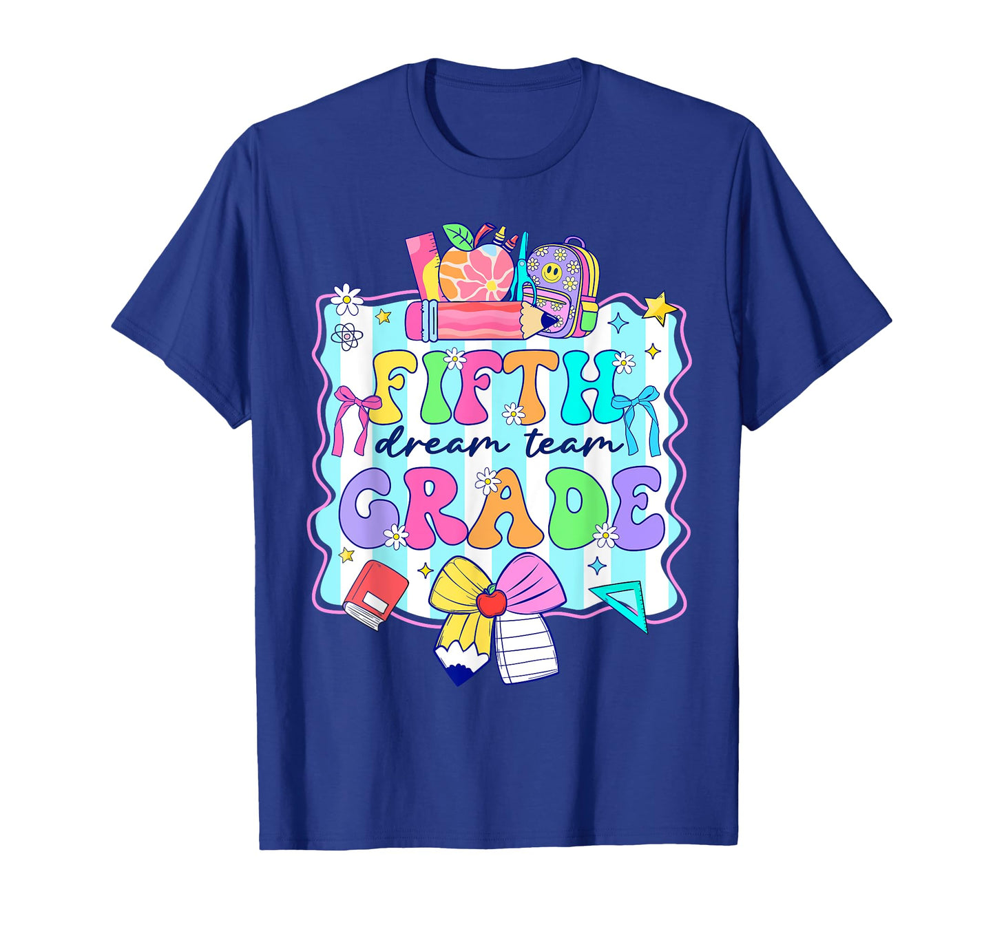 First Day Of Fifth Grade Back To School Cute Bow Kids Girls T-Shirt