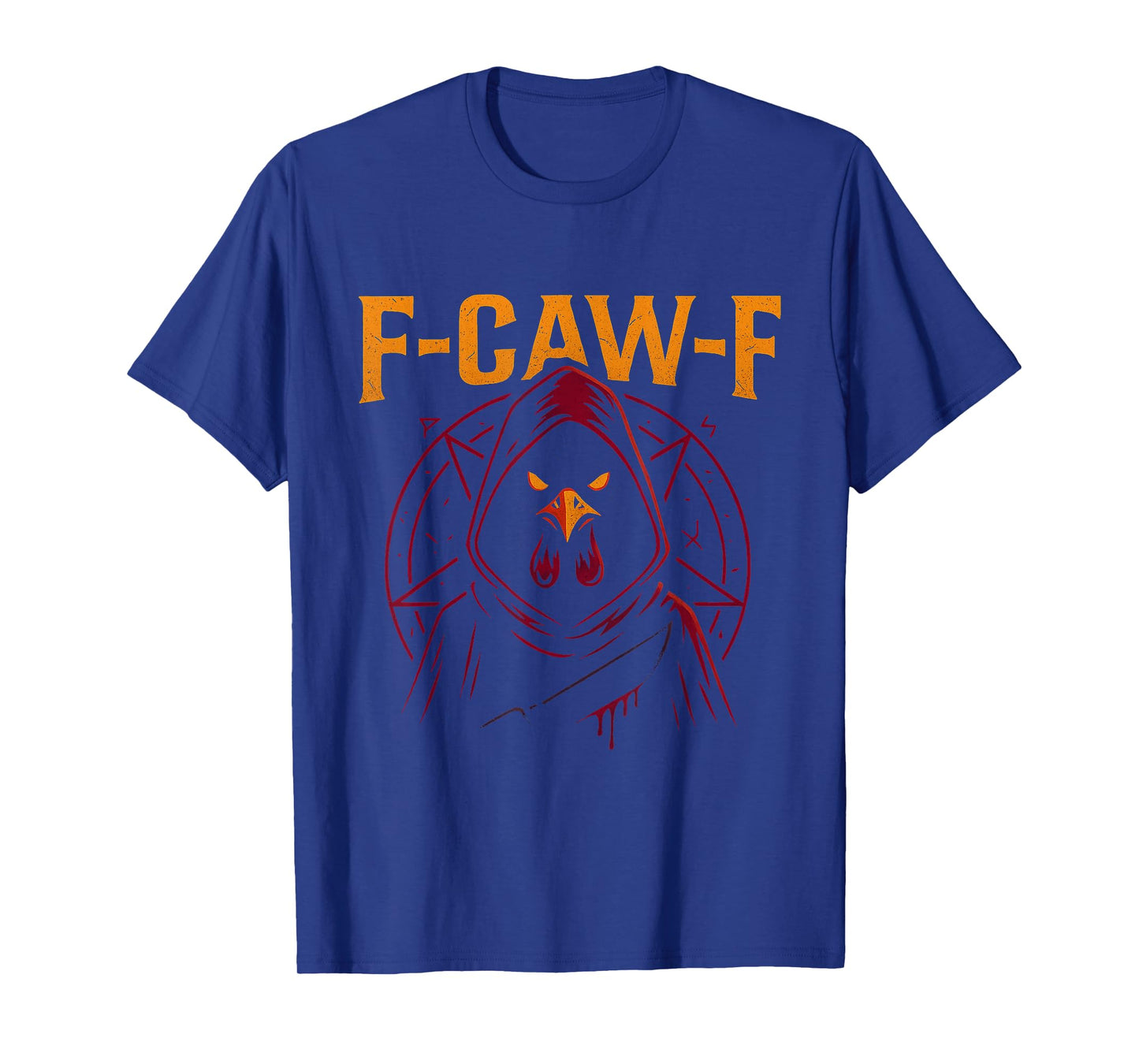 F CAW F Text with Cult Bird Occult Rooster T-Shirt