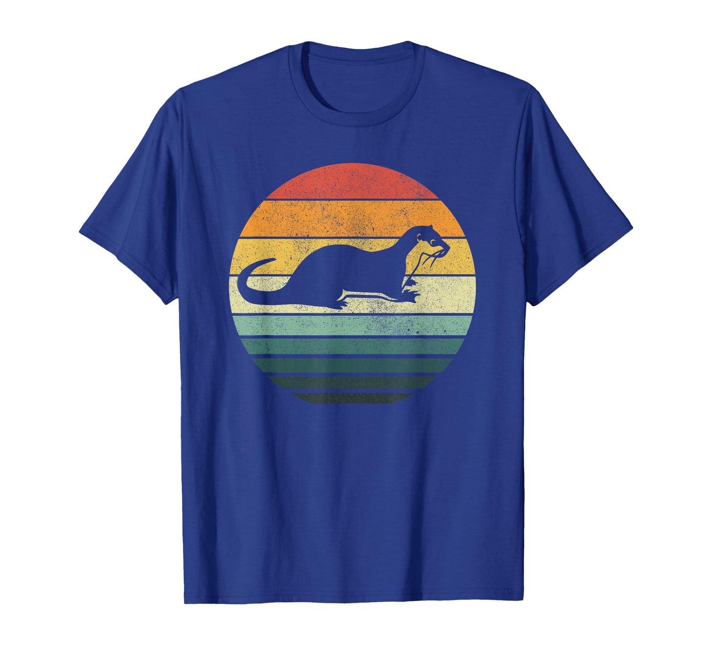 Sea Otter Animal Sunset Retro Vintage 70s Nature Lovers T-Shirt
