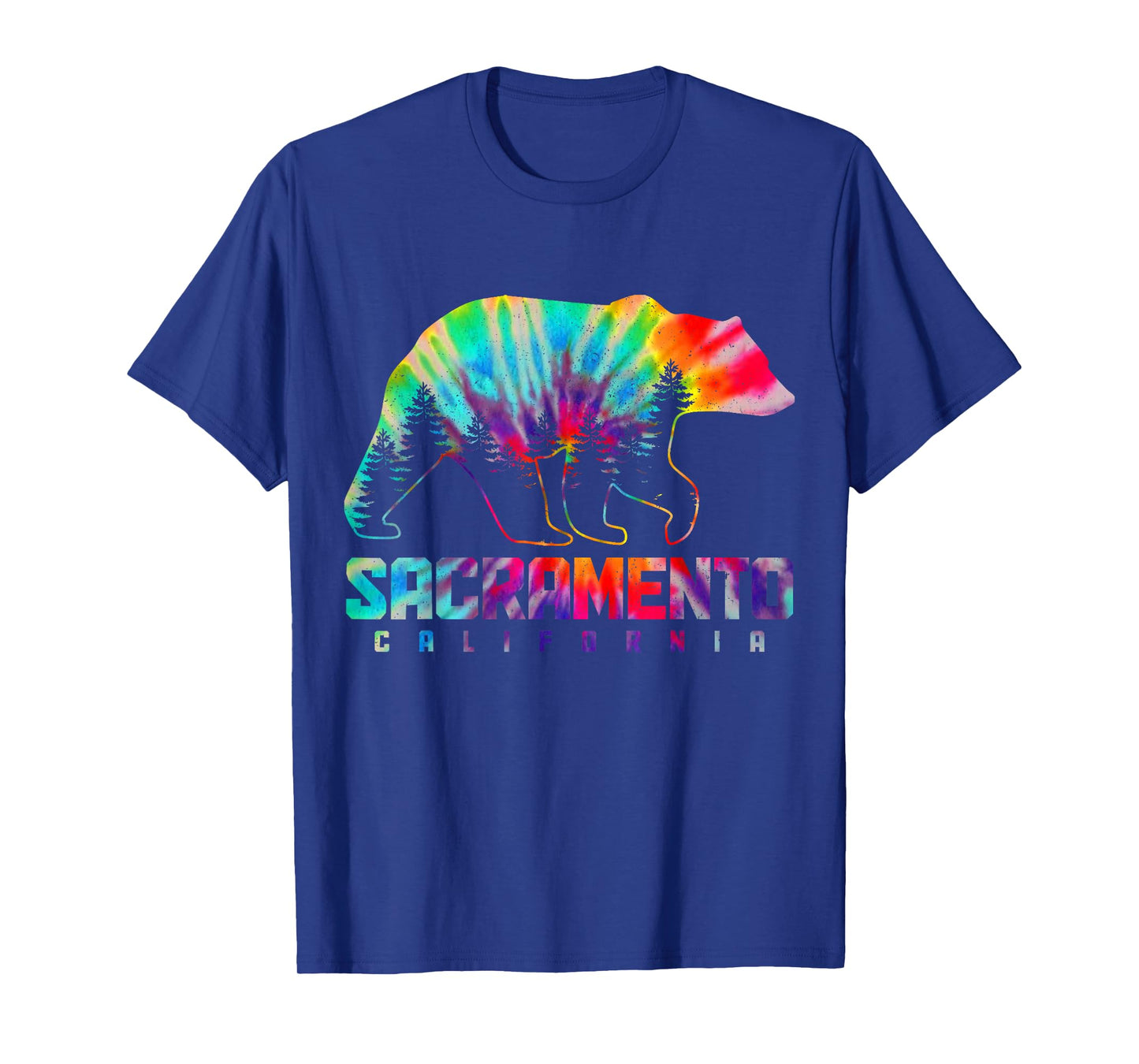 Sacramento California Tie Dye Bear Pride Outdoor Vintage T-Shirt
