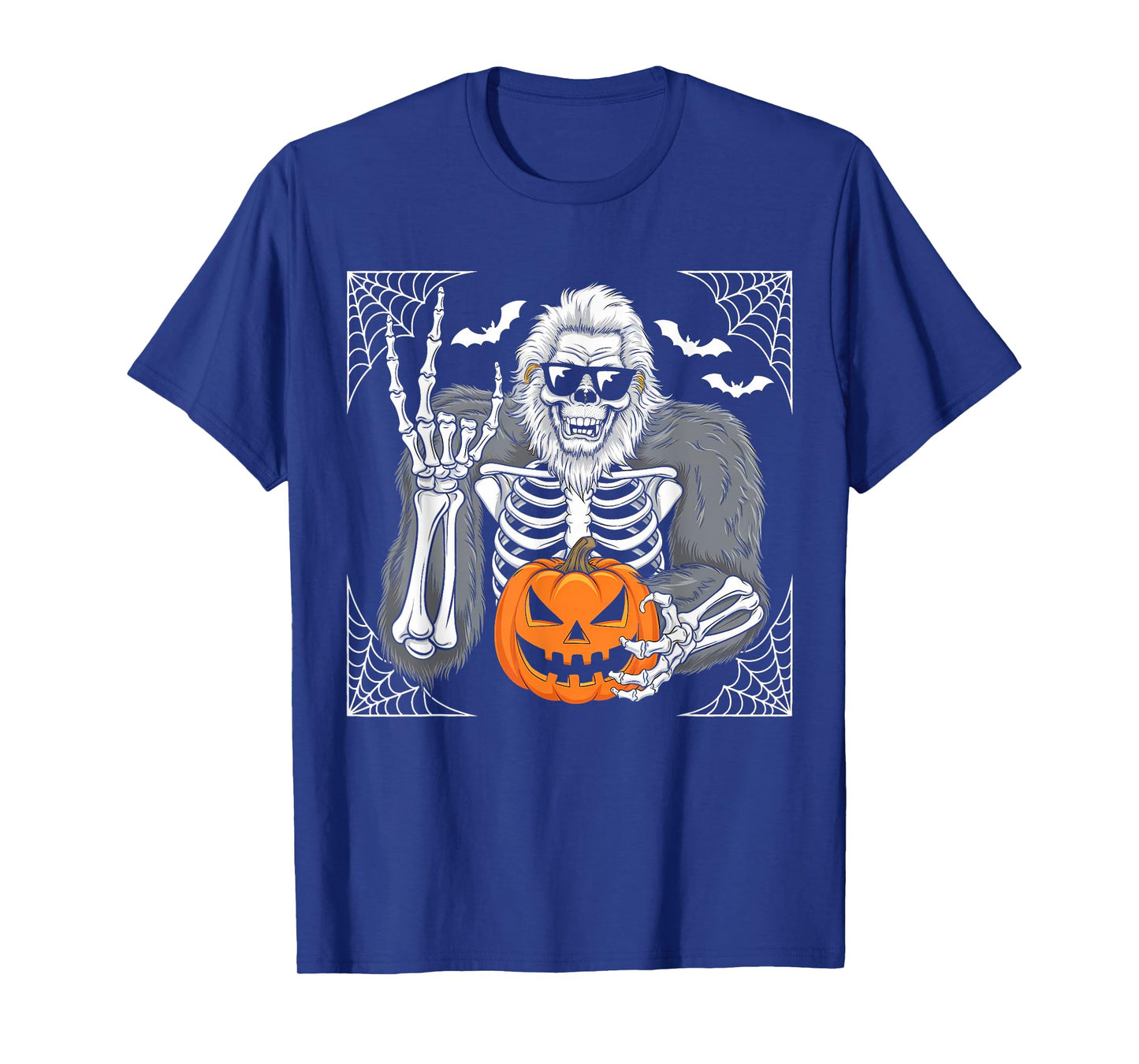 Spooky Bigfoot Jack O Lantern Skeleton Fun Halloween Boys T-Shirt