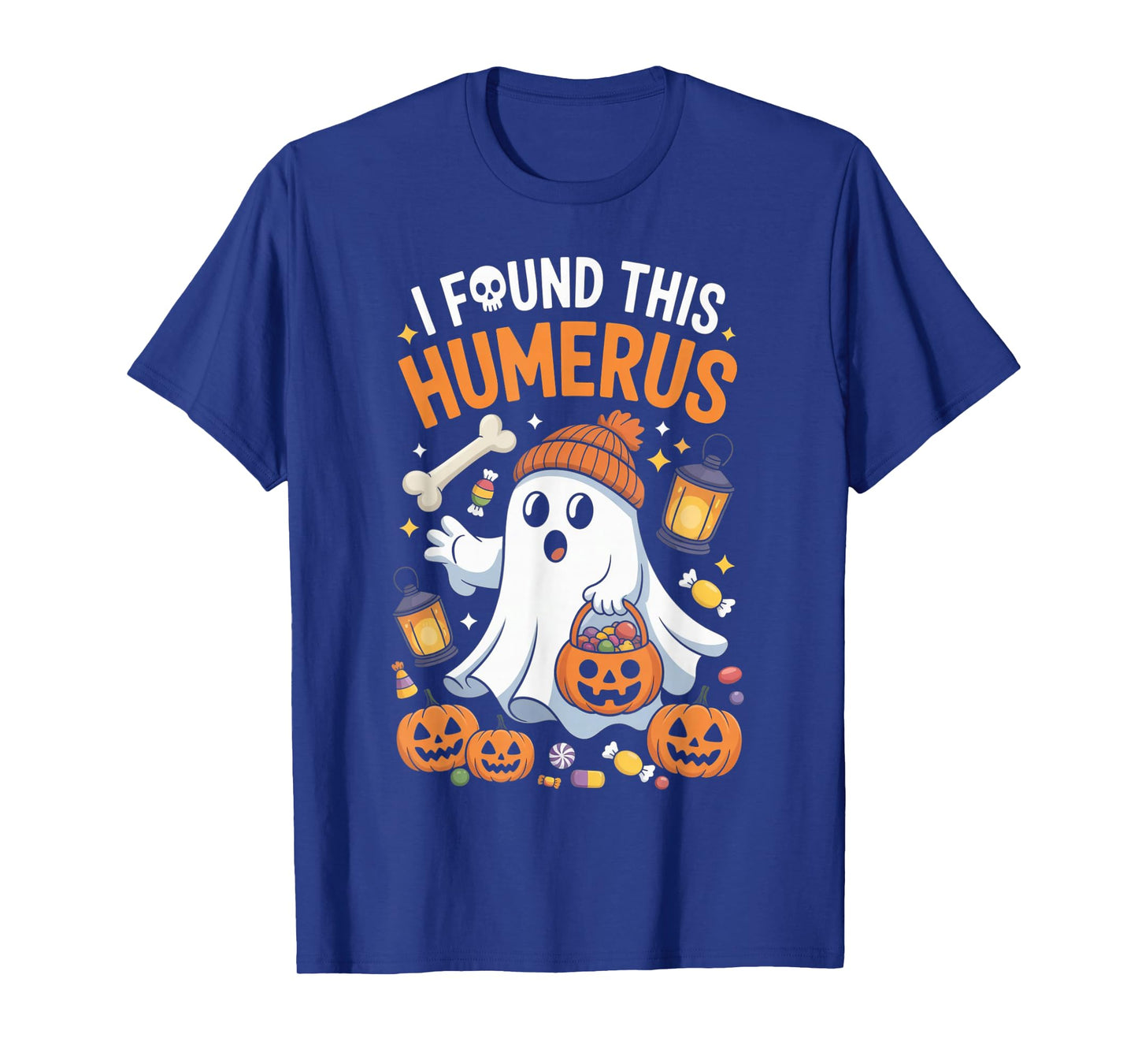 Ghost I Found This Humerus Halloween Skeleton Women Gifts T-Shirt