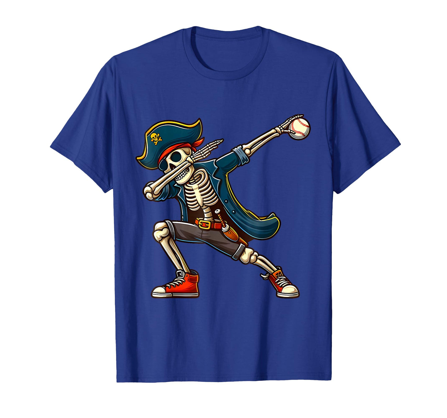 Spooky Pirate Halloween Skeleton Baseball Game Day Halloween T-Shirt