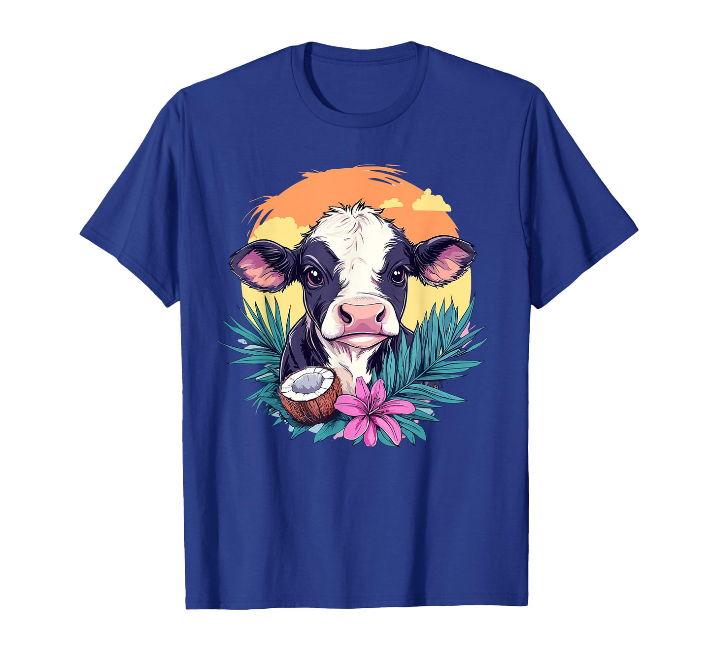 Cow And Coconut Sunset T-Shirt
