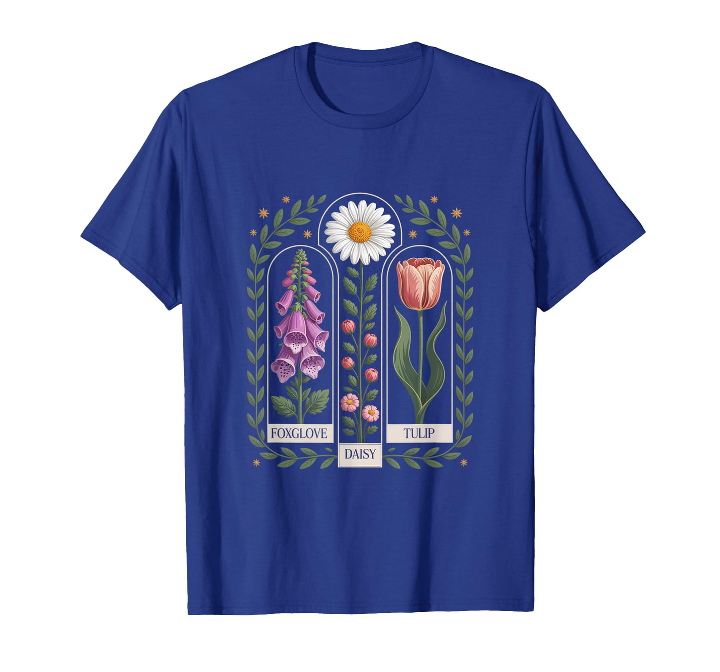 Foxglove Daisy Tulip Garden Bloom Art T-Shirt