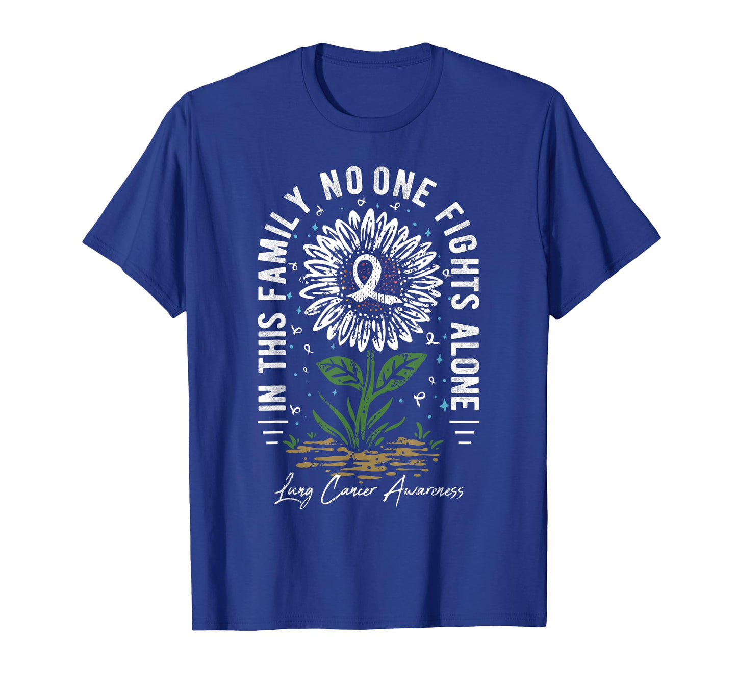 In This Family No One Fight Alone Lung Cancer Awareness T-Shirt