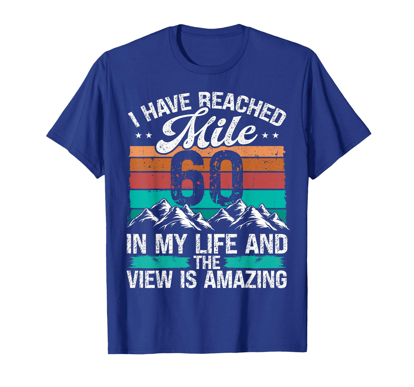 60 Year Old Hiker Mountains Hiking Vintage 60 Birthday T-Shirt