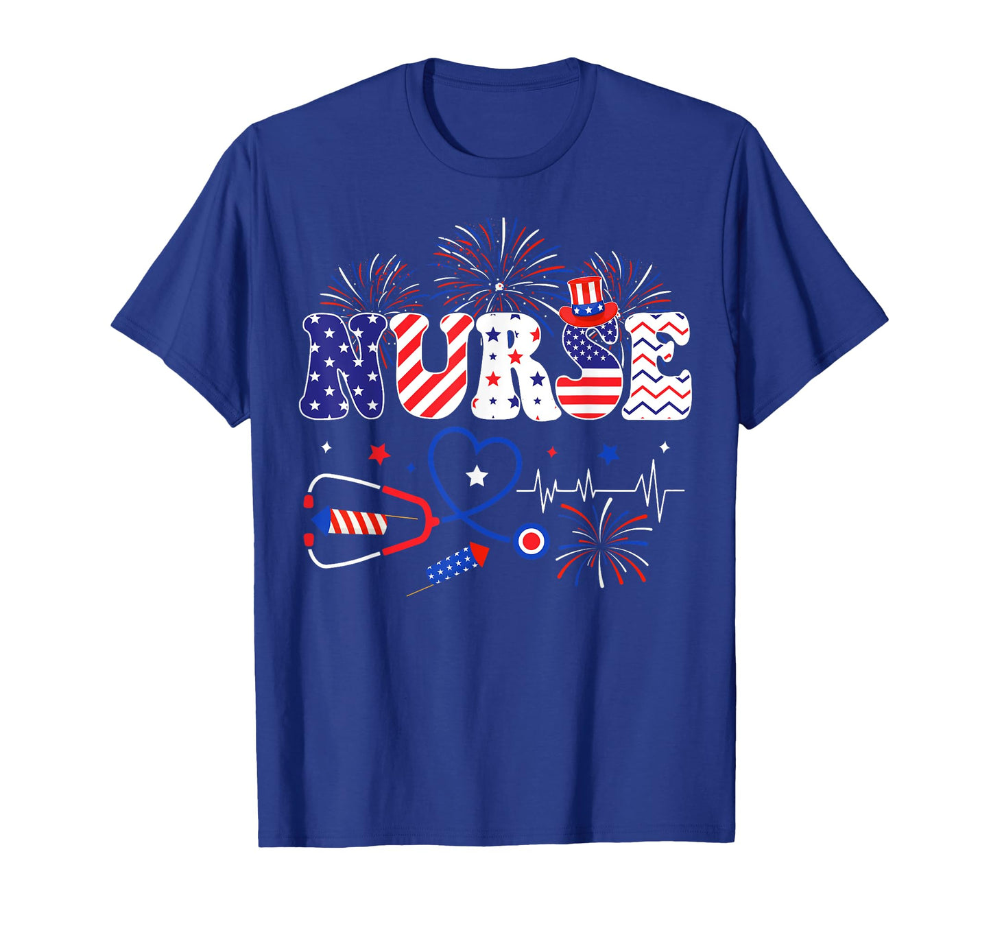 Patriotic Nurse Independence Day American Nurse 4th of July T-Shirt
