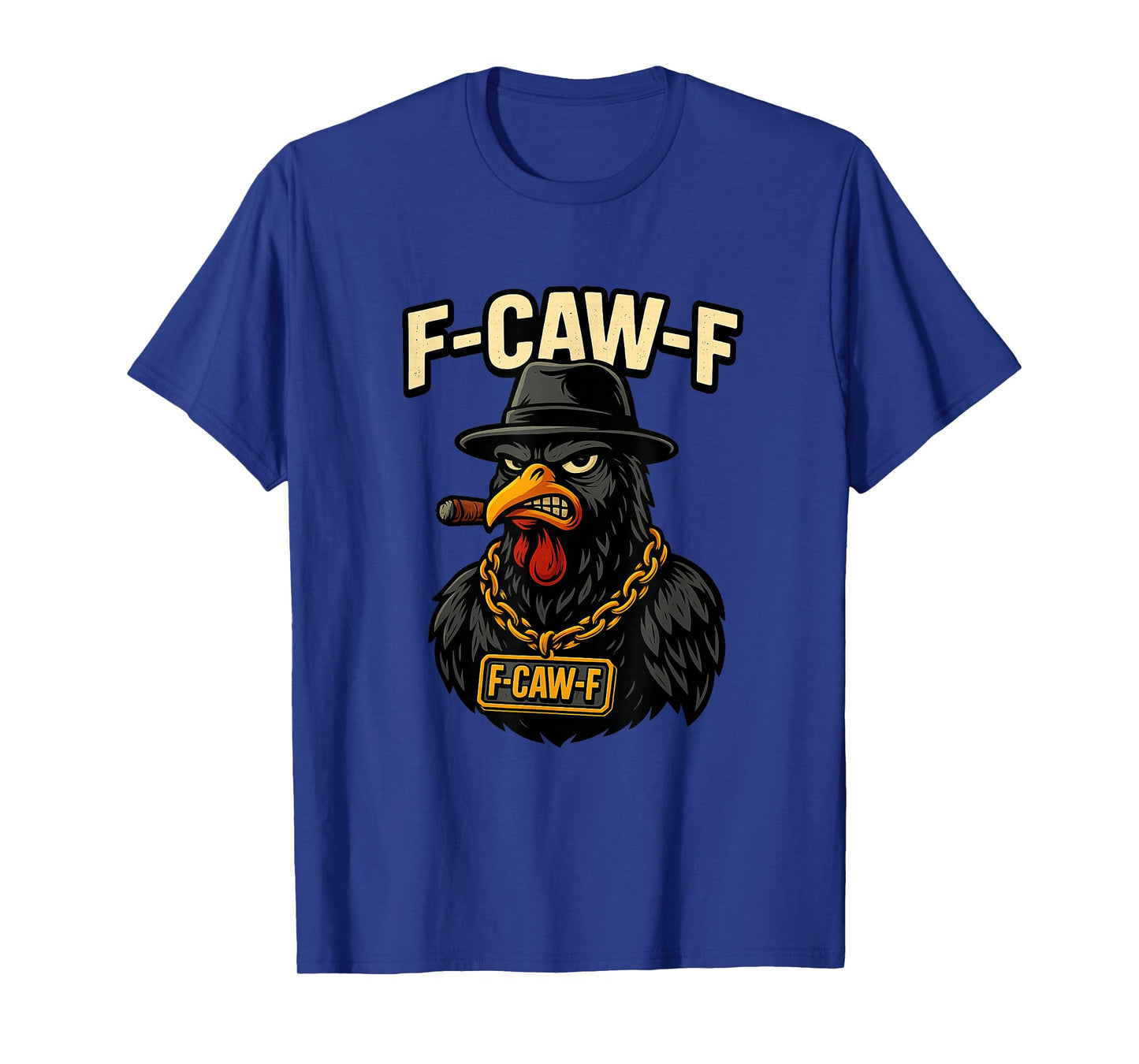 F CAW F Text & Cartoon Gangster Bird T-Shirt